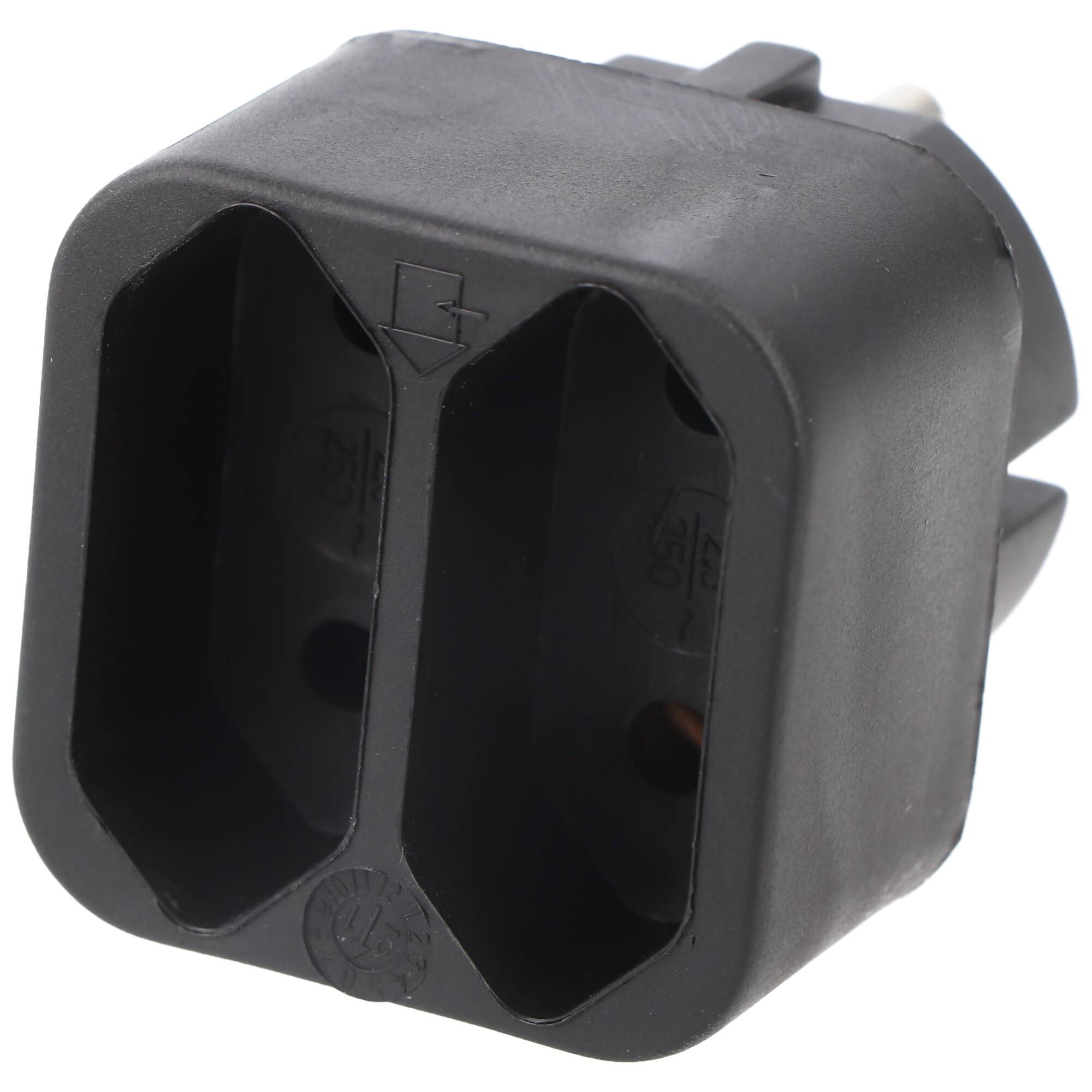 Multistecker 2x Euro schwarz