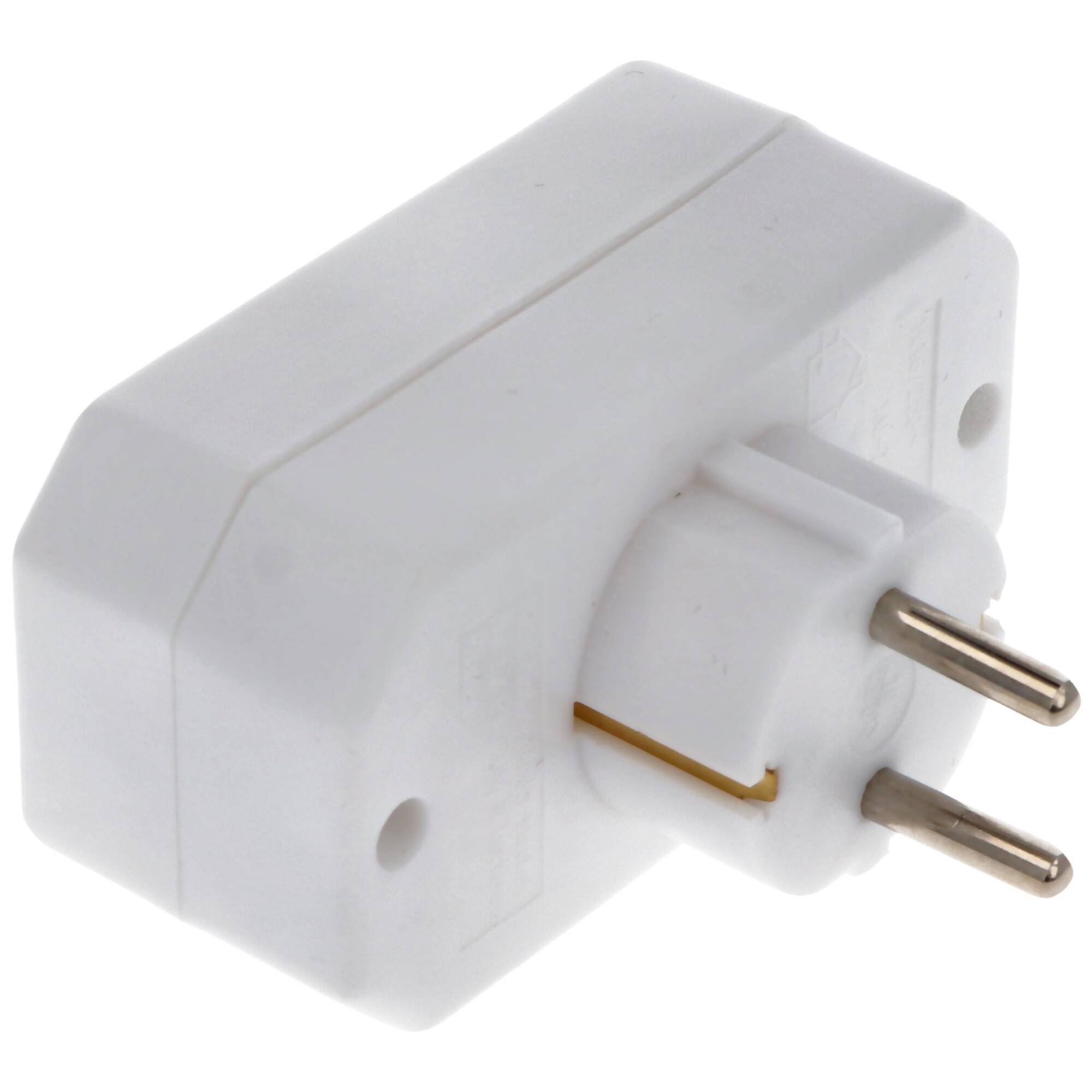 Multistecker 2x Euro und 1x Schutzkontakt weiß vertikal
