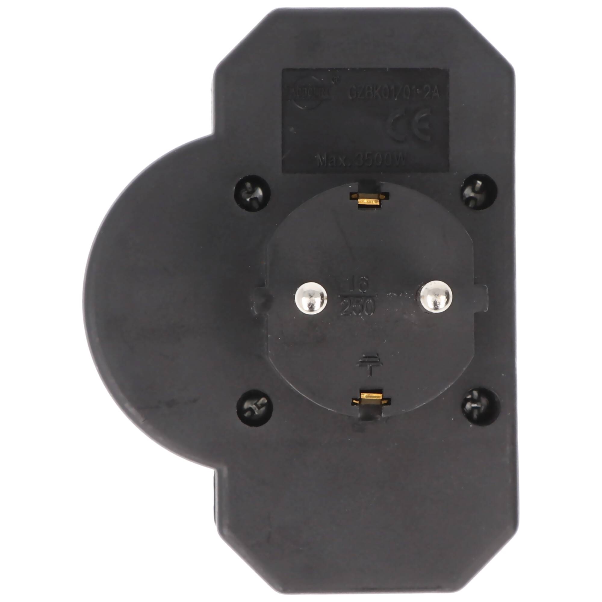 Multistecker 2x Euro und 1x Schutzkontakt schwarz mit Schalter