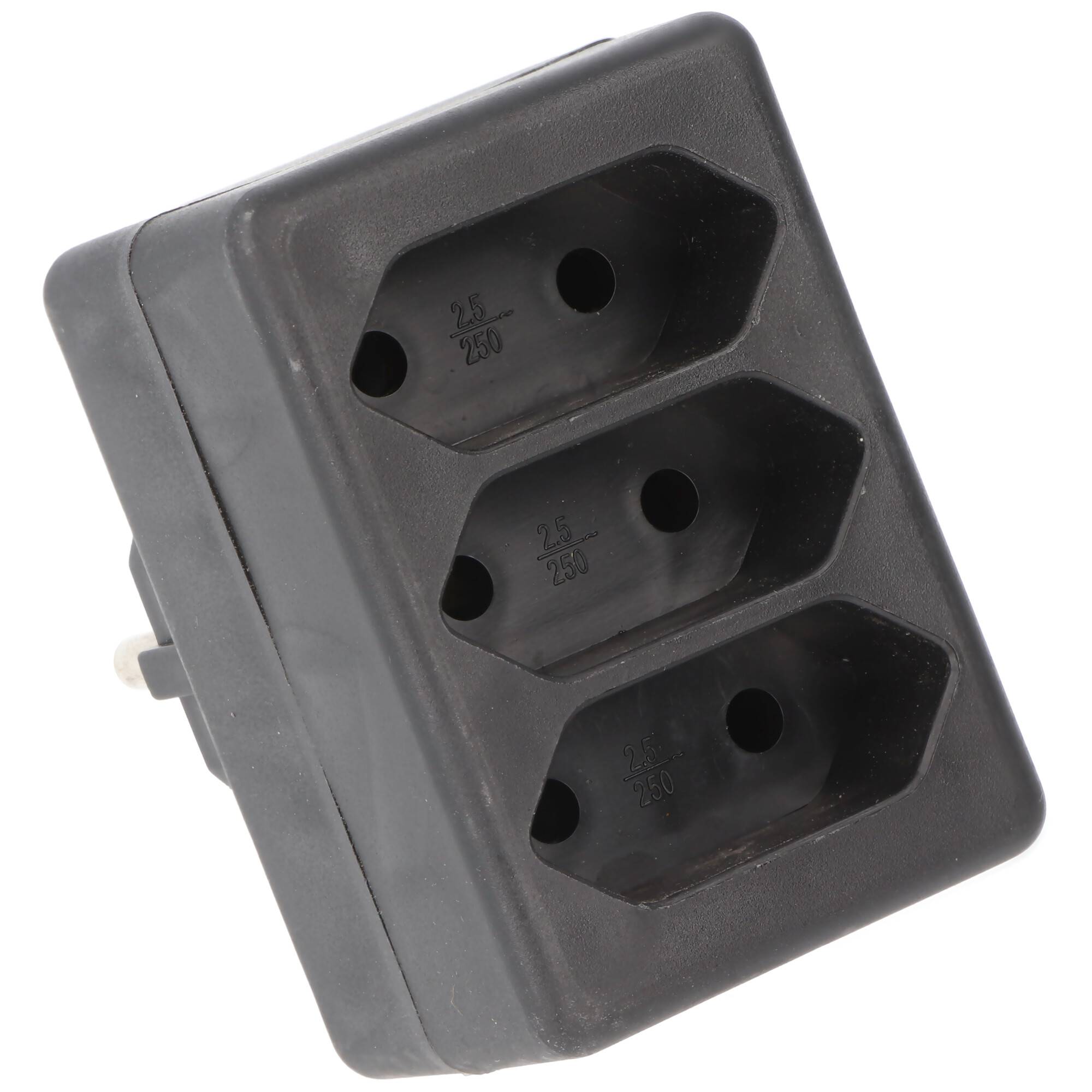 Multistecker 3x Euro schwarz