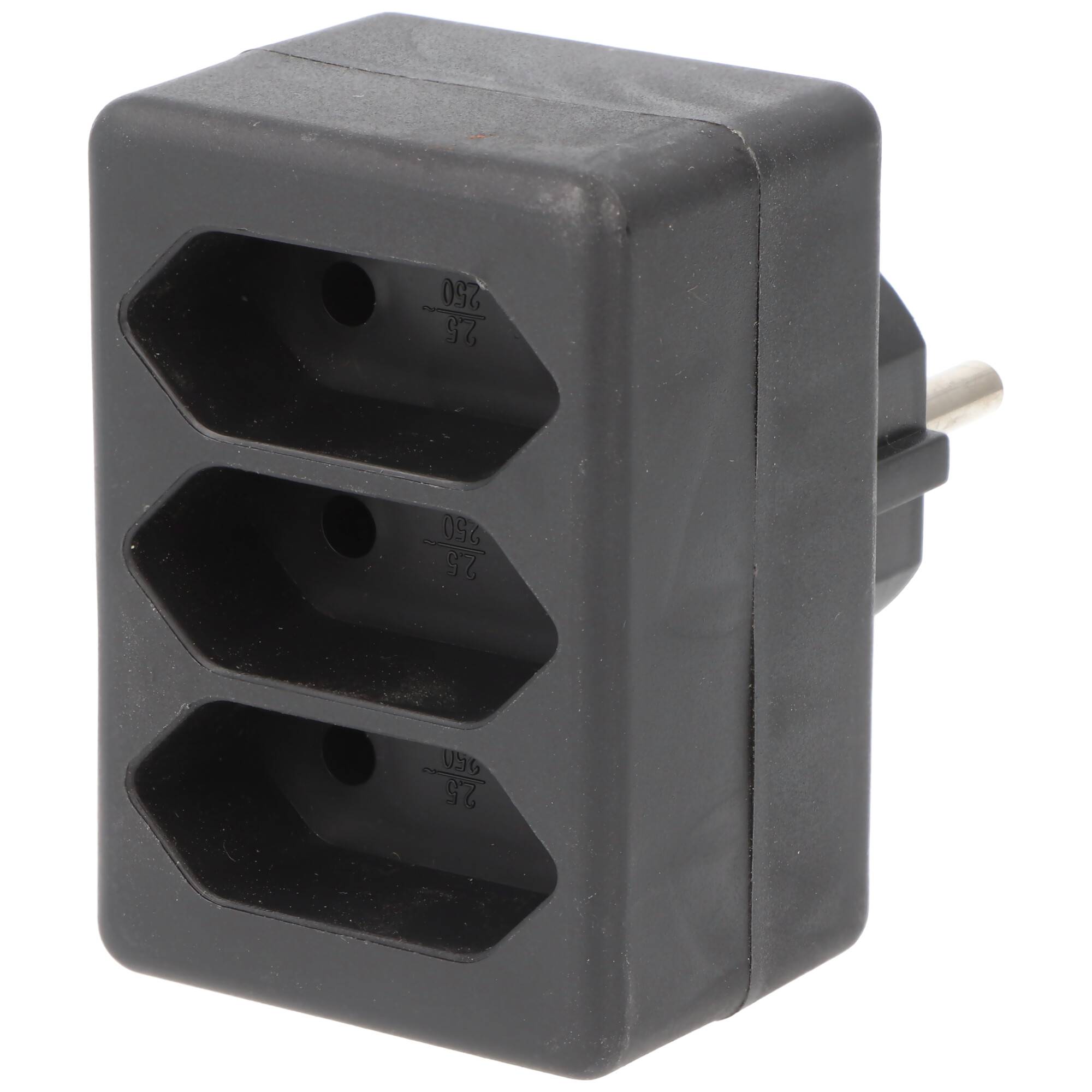 Multistecker 3x Euro schwarz