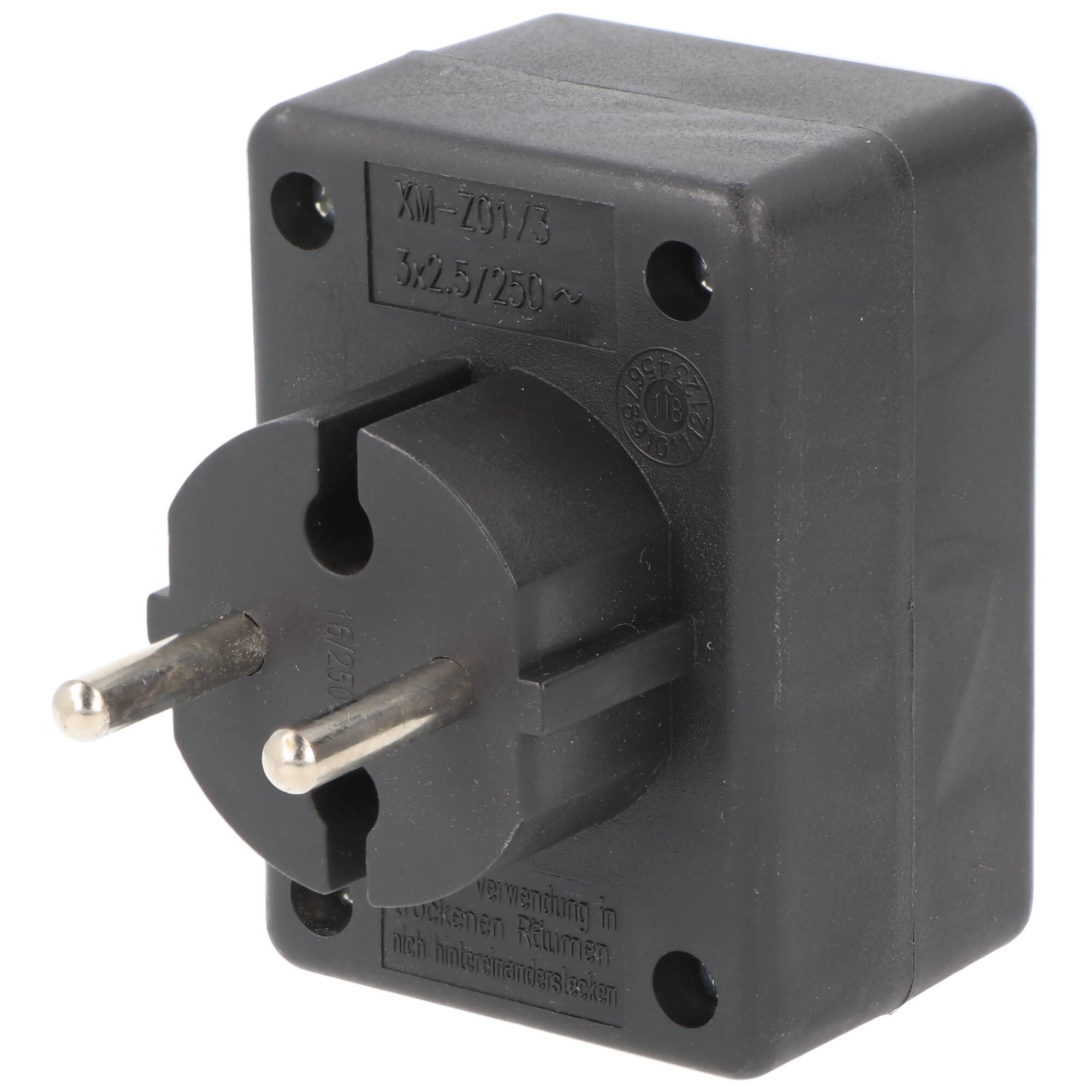 Multistecker 3x Euro schwarz