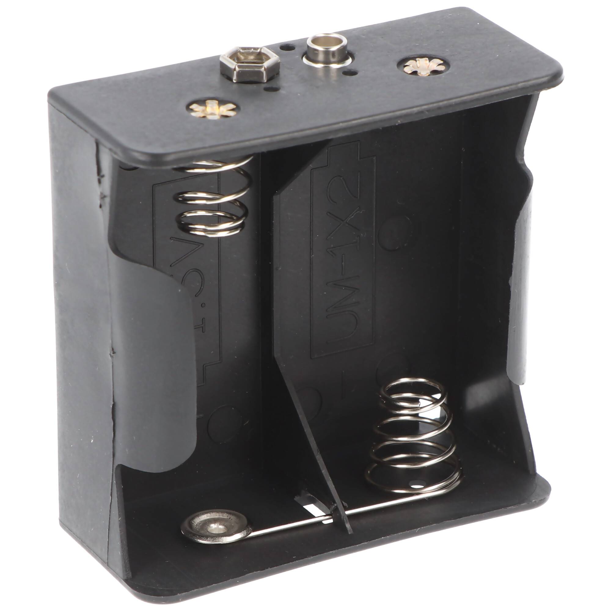Batteriehalter für 2x Mono mit Druckknopf – Batterie Halterung Elektronik (Kunststoff)