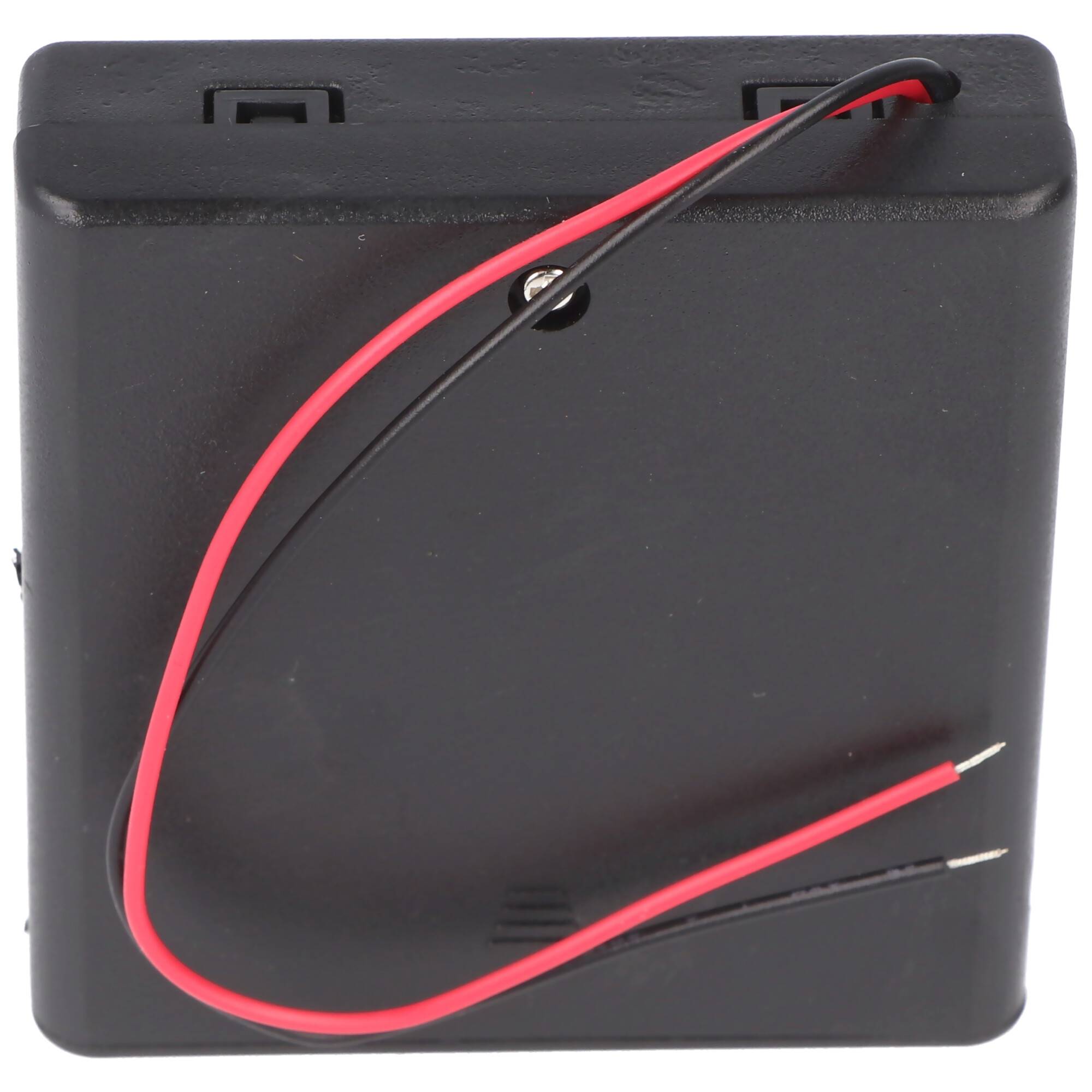 Batteriehalter für 4x Mignon mit Deckel und Schalter lose Kabelenden, wasserabweisend