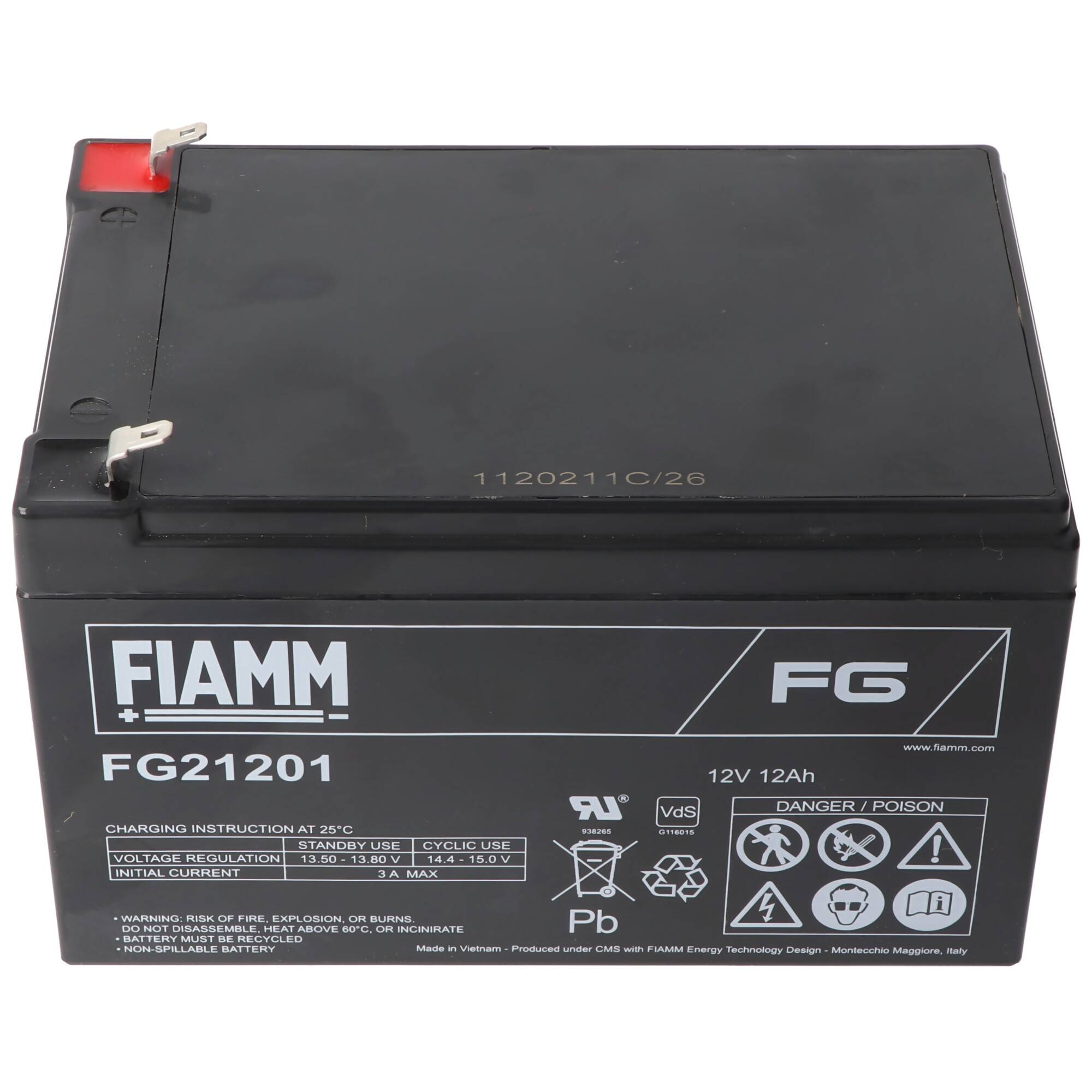 Fiamm FG21201 12V 12Ah Bleiakku AGM Blei Gel Akku