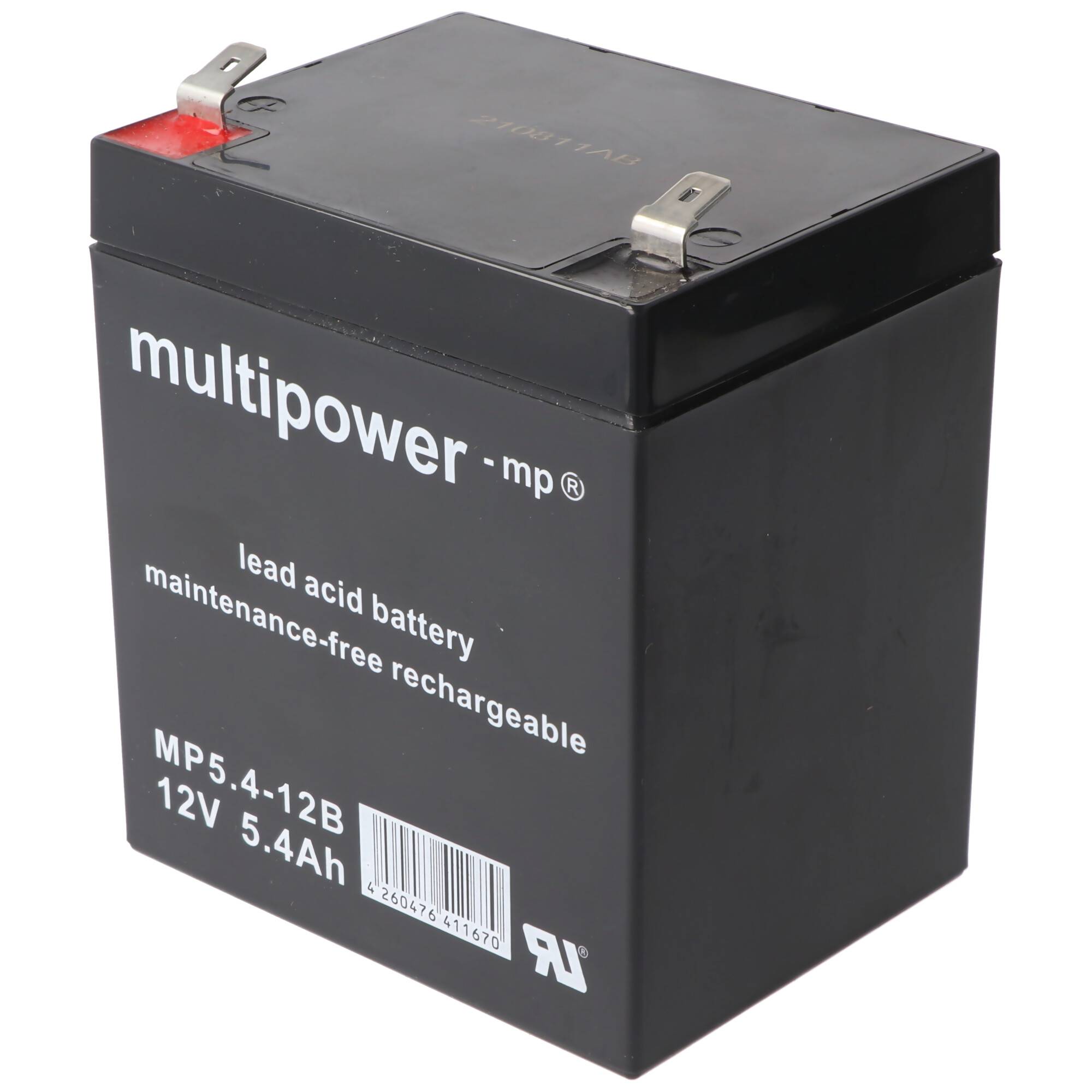 Multipower MP5.4-12B 12V 5,4Ah 6,3mm Faston Bleiakku AGM Blei Gel Akku