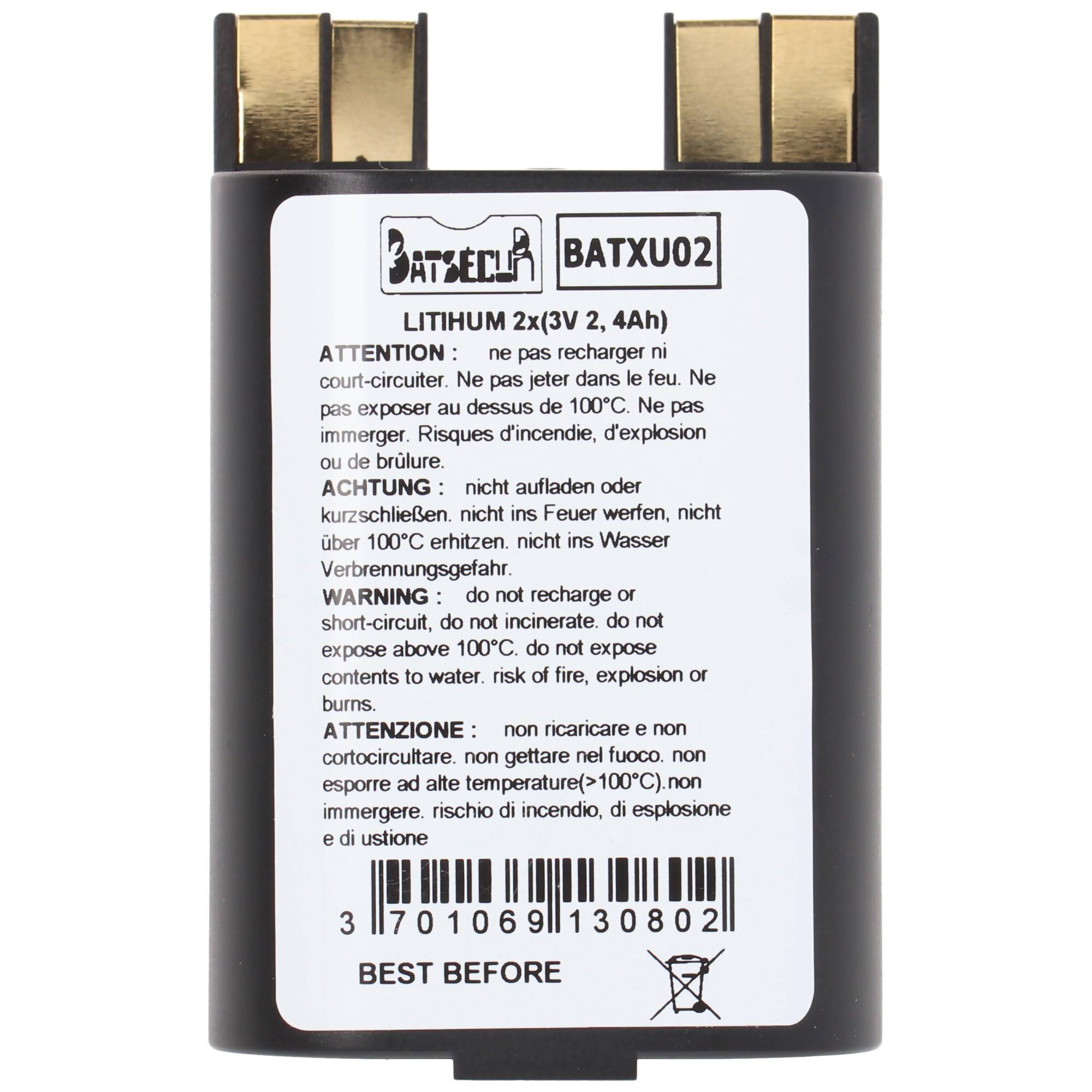 Pufferbatterie LiMnO2 2x 3V 2400mAh ersetzt Daitem RXU02X, BATXU02