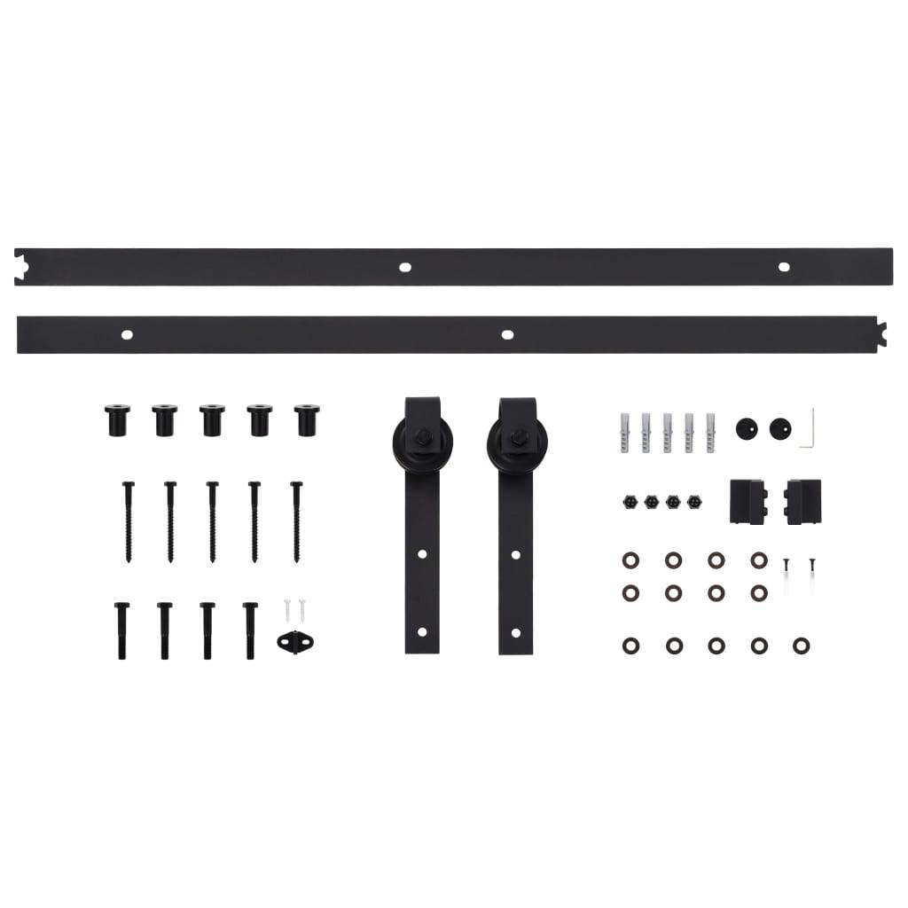 vidaXL Schiebetürbeschlag-Set SKIEN 200 cm Stahl Schwarz