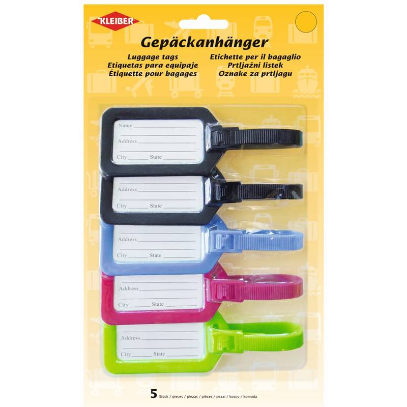 KLEIBER Gepäckanhänger, 5er Set, farbig sortiert