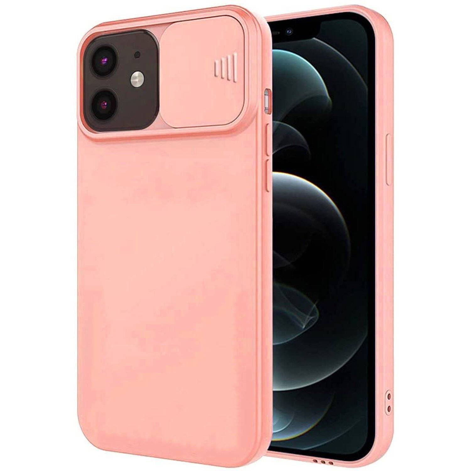 360 Grad Schutz CamShield Silikon Cover Case Slim Handyhülle mit Kameraschutz für iPhone 11 Pro Max Pfirsich