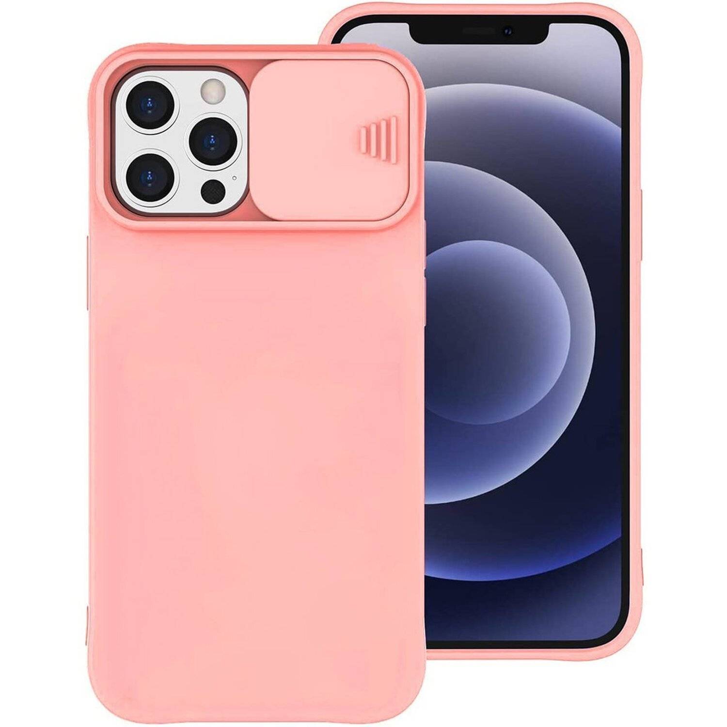 360 Grad Schutz CamShield Silikon Cover Case Slim Handyhülle mit Kameraschutz für iPhone 11 Pro Max Pfirsich