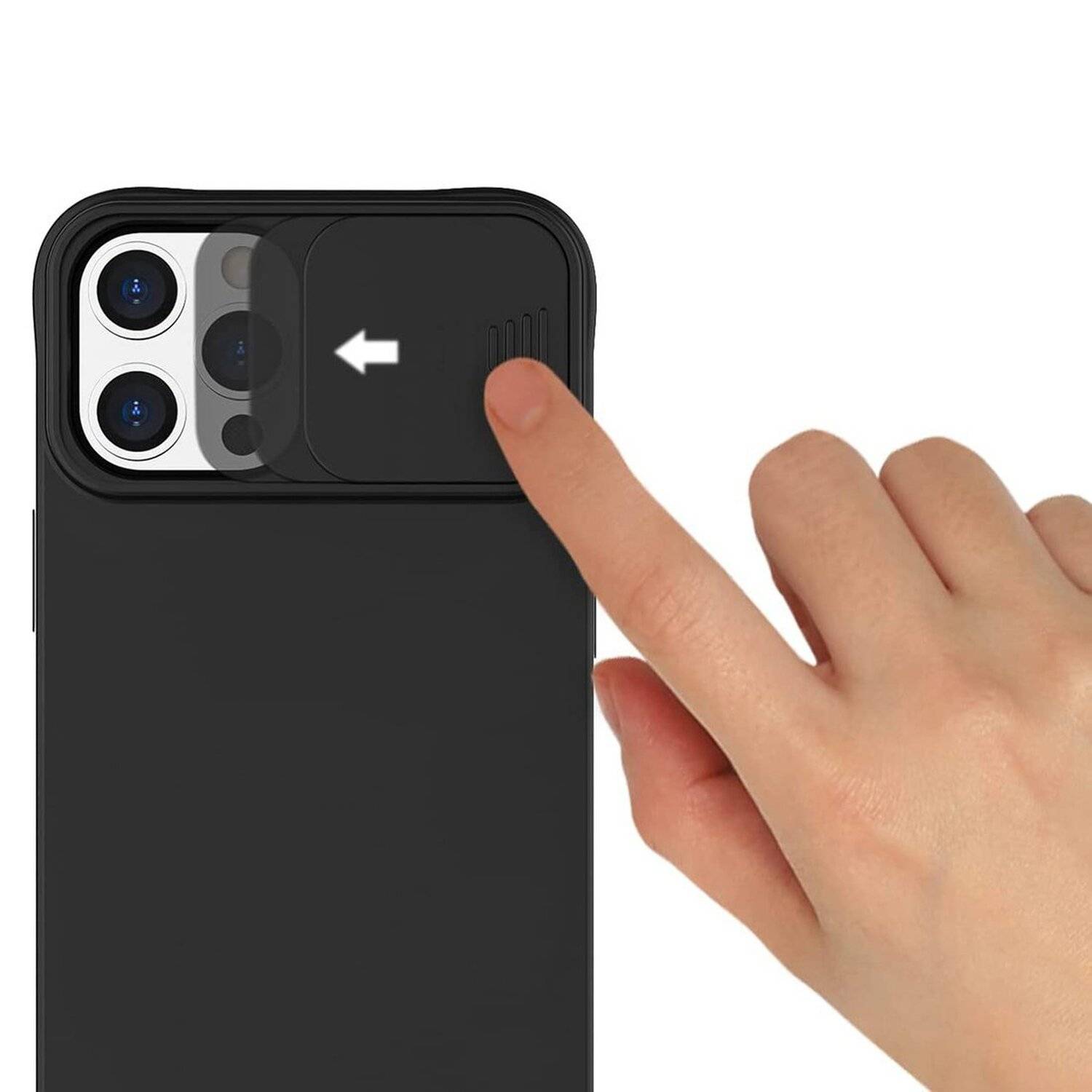 360 Grad Schutz CamShield Silikon Cover Case Slim Handyhülle mit Kameraschutz für iPhone 12 Schwarz