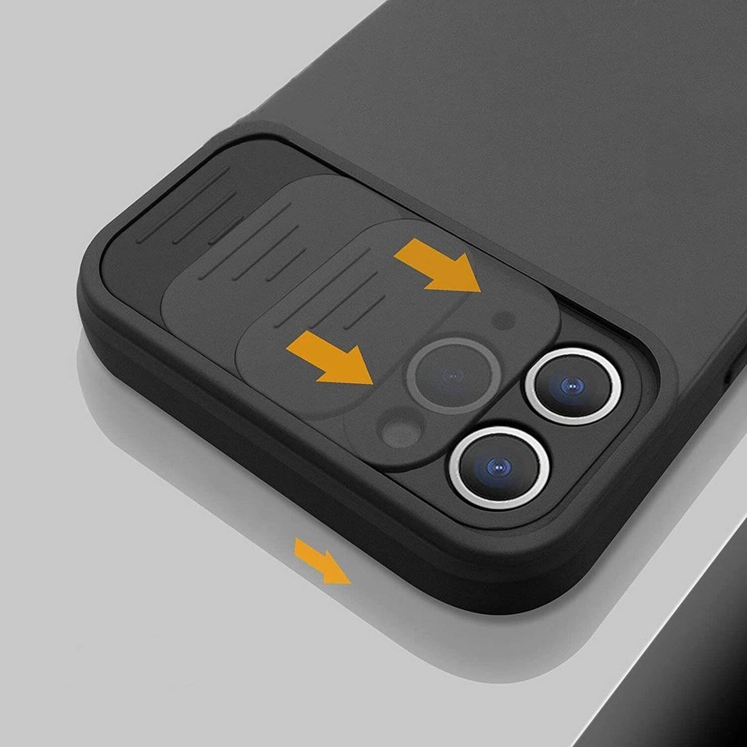 360 Grad Schutz CamShield Silikon Cover Case Slim Handyhülle mit Kameraschutz für Samsung Galaxy A22 4G (A225F) Schwarz