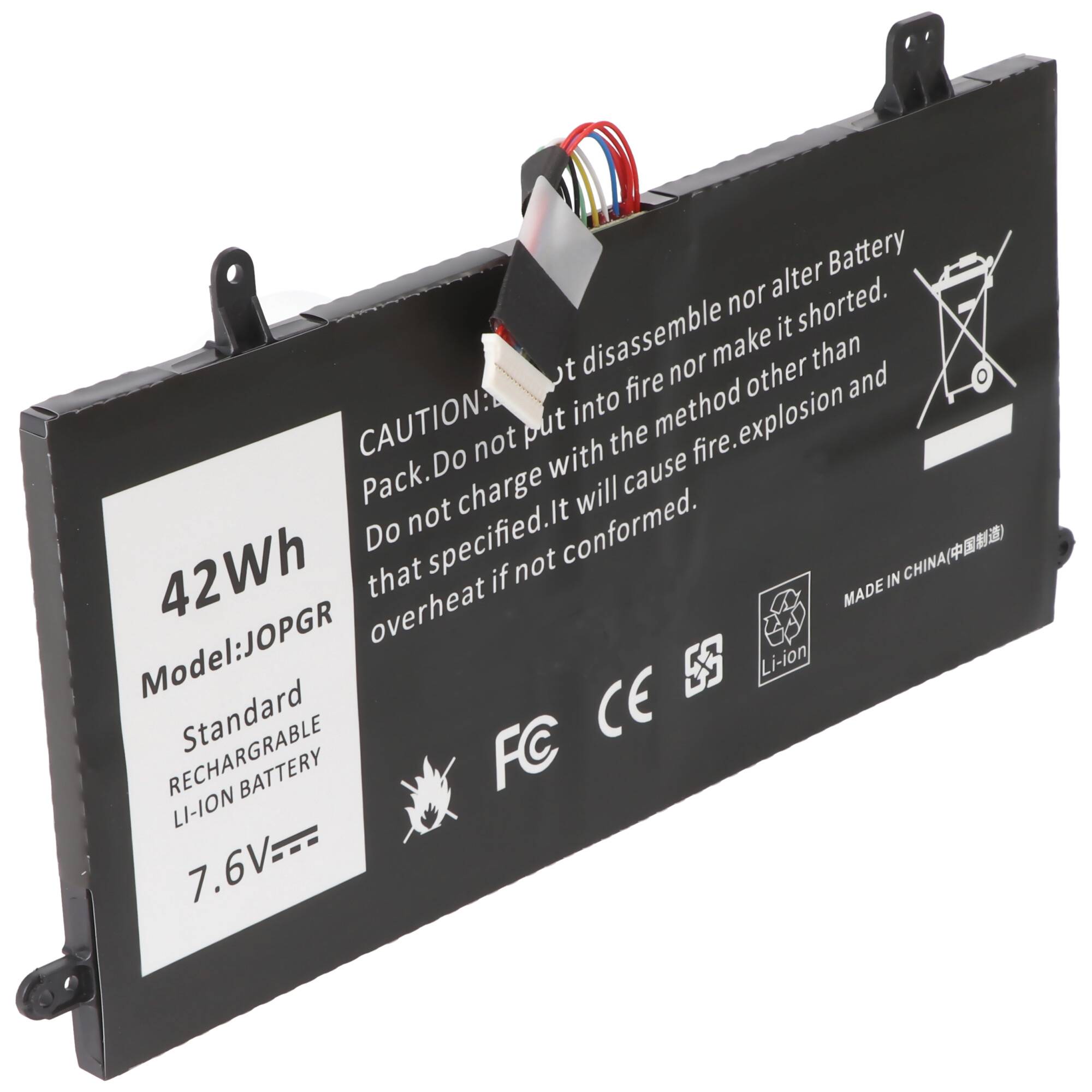 Akku passend für Dell Latitude 5290, Li-Polymer, 7,6V 5500mAh, 42Wh, schwarz