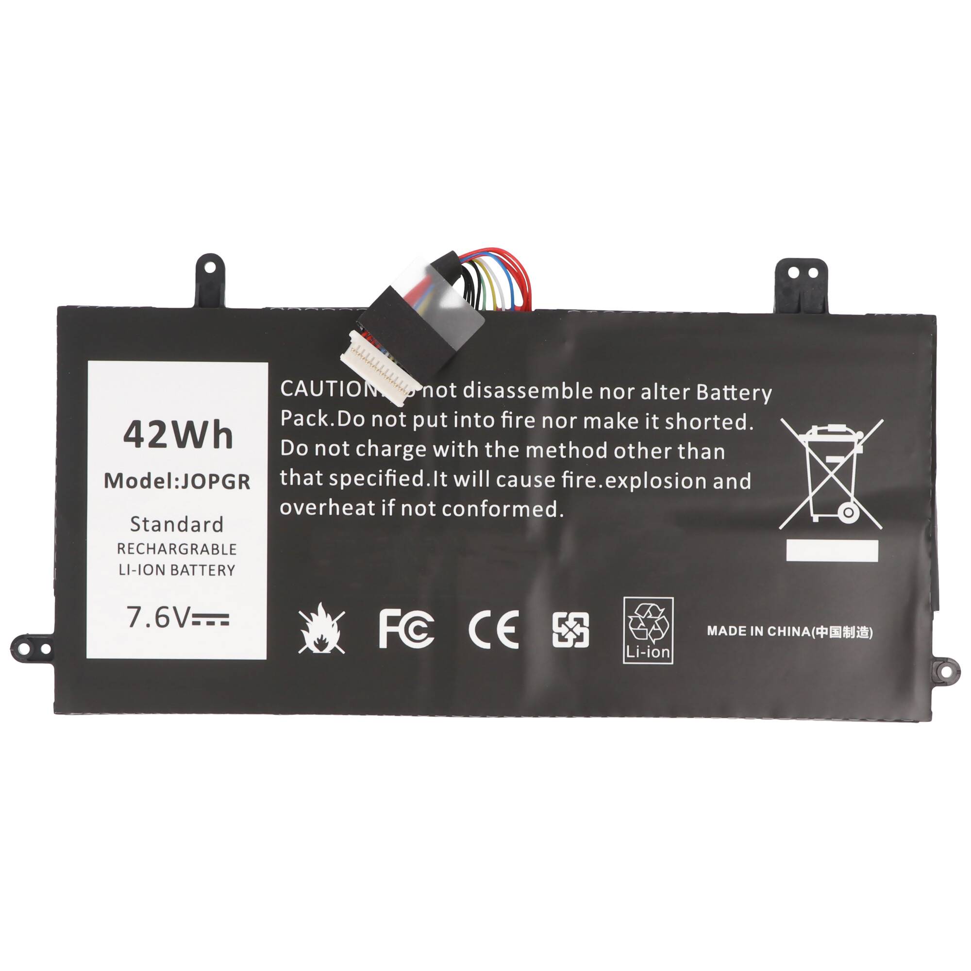 Akku passend für Dell Latitude 5290, Li-Polymer, 7,6V 5500mAh, 42Wh, schwarz
