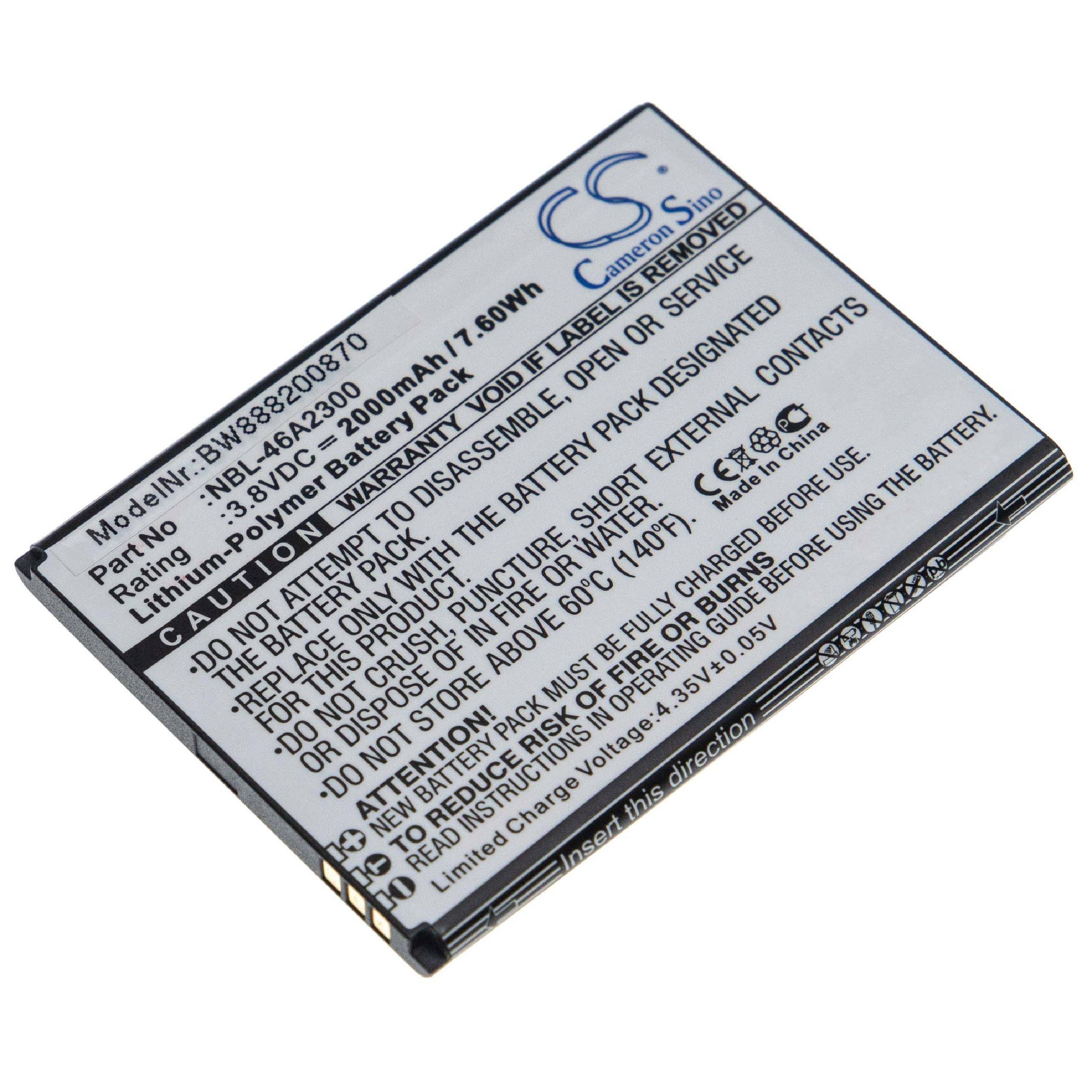 Li-Polymer-Akku - 2000mAh (3.8V) für TP-Link / Neffos C7a Handy, Smartphone, Telefon wie NBL-46A2300