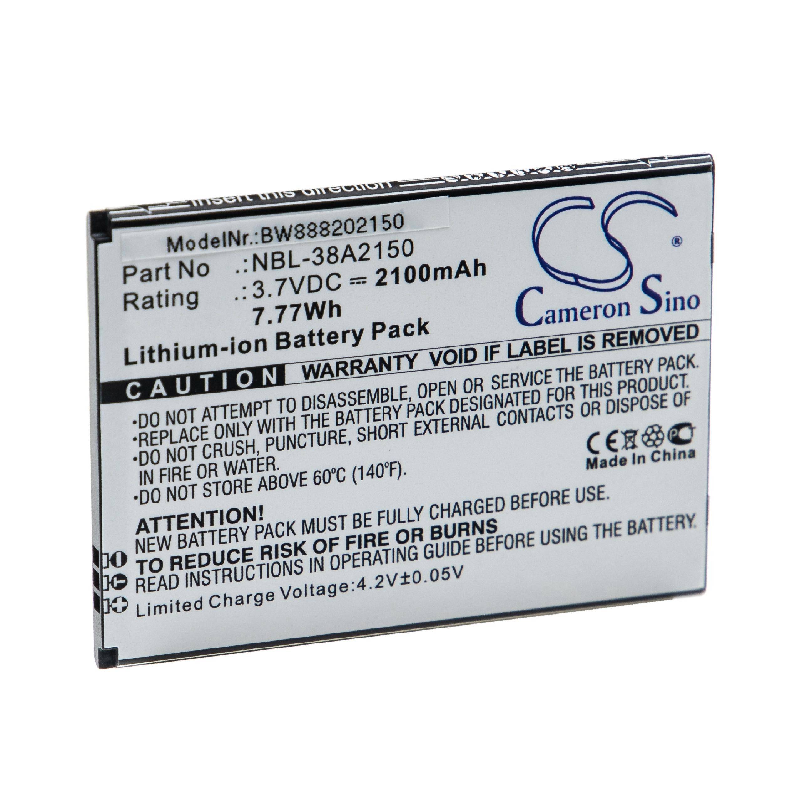Li-Ion-Akku - 2050mAh (3.7V) für TP-Link / Neffos C7 Lite Handy, Smartphone, Telefon wie NBL-38A2150
