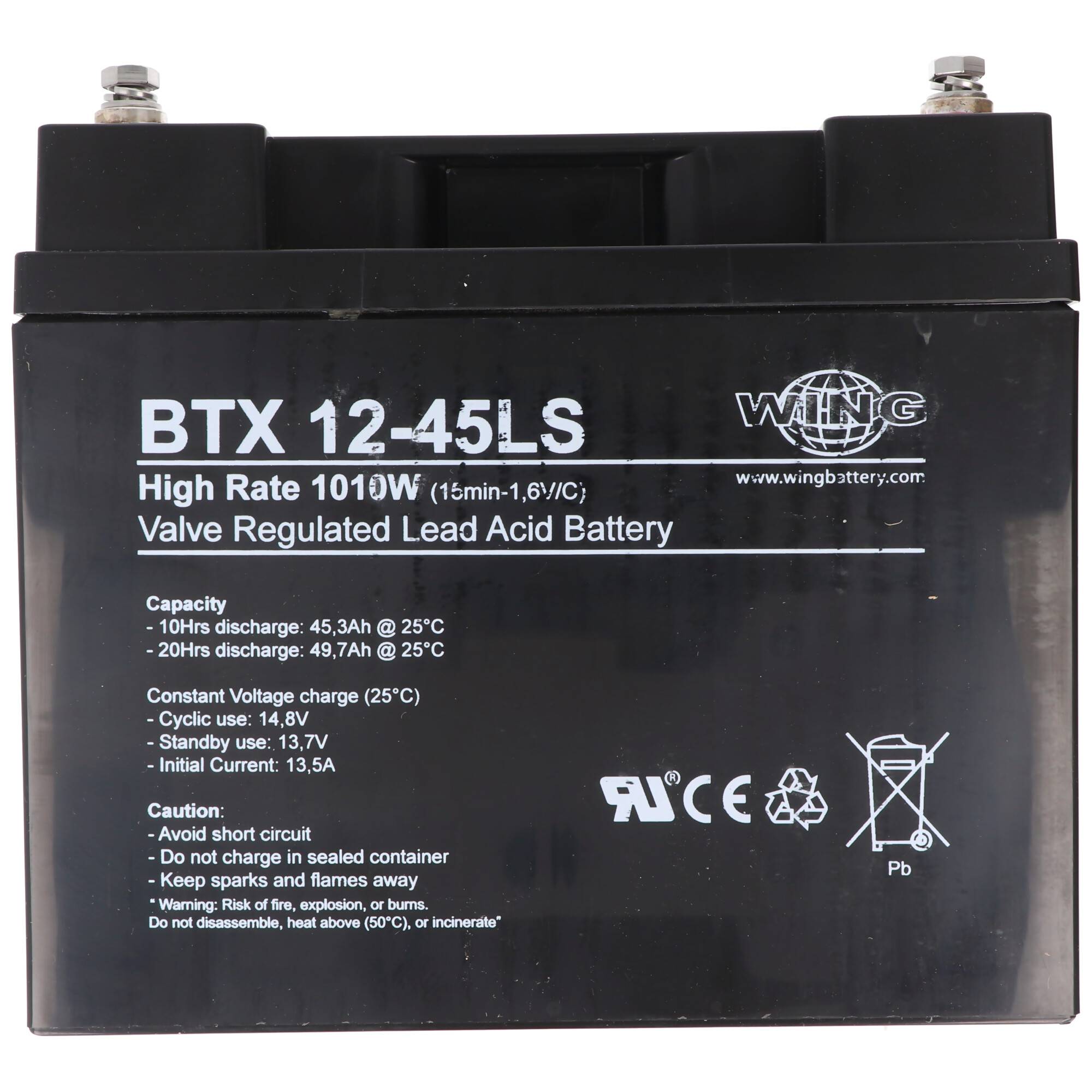 Wing BTX12-45LS 12V 47Ah high rate hochstromfähig Bleiakku AGM Blei Gel Akku
