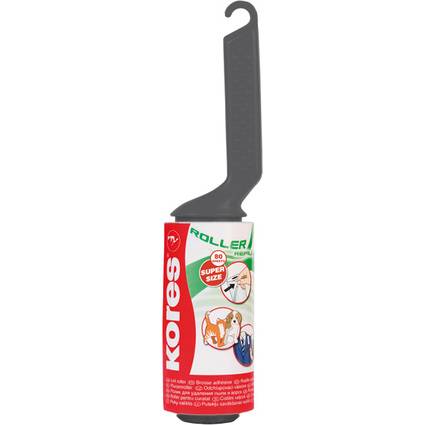 Kores Fusselroller mit Griff, 80 Blatt, nachfüllbar