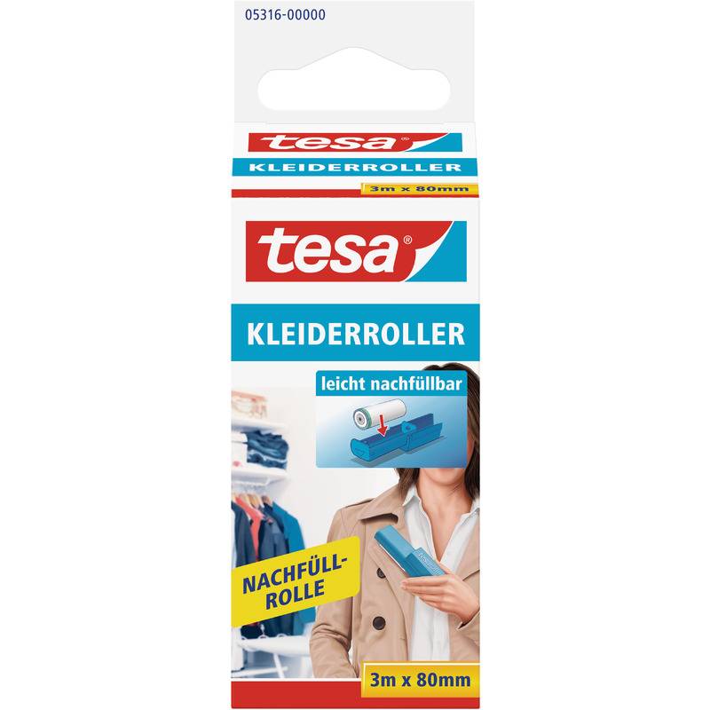 tesa Nachfüllpackung für Fussel-Roller, 3 m x 80 mm