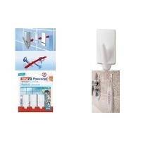 tesa Powerstrips Haken SMALL Trend, weiß aus hochwertigem Kunststoff, mehrfach verwendbar,