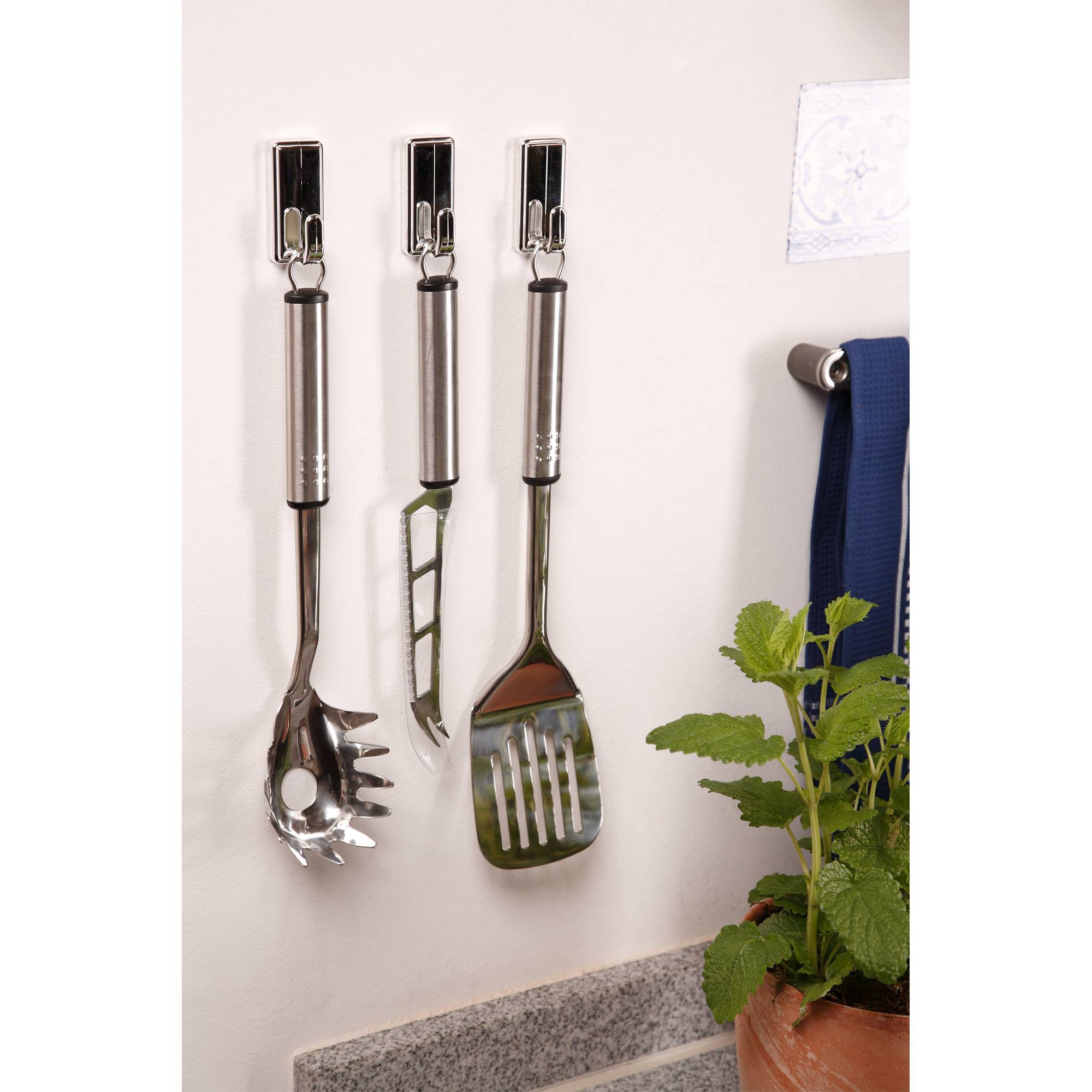 TESA 58051, Indoor, Universalhaken, Chrom, Kunststoff, Klebestreifen, 2 kg