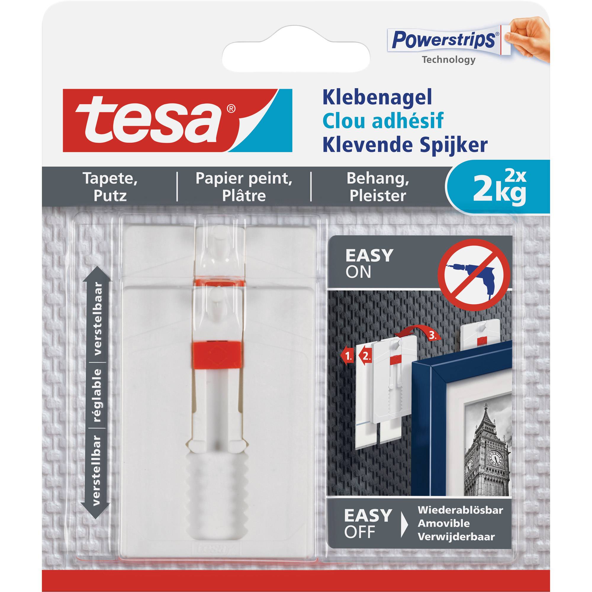 TESA 77777, Drinnen, Universalhaken, Weiß, 2 kg, 2 Stück(e)