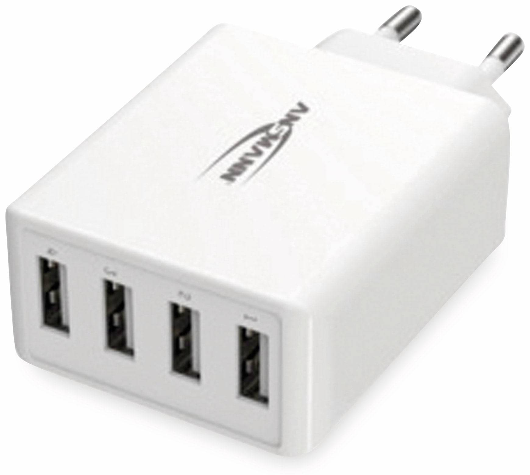 Ansmann HomeCharger HC430 USB Ladegerät 30W 4x USB-A Weiß Innenbereich