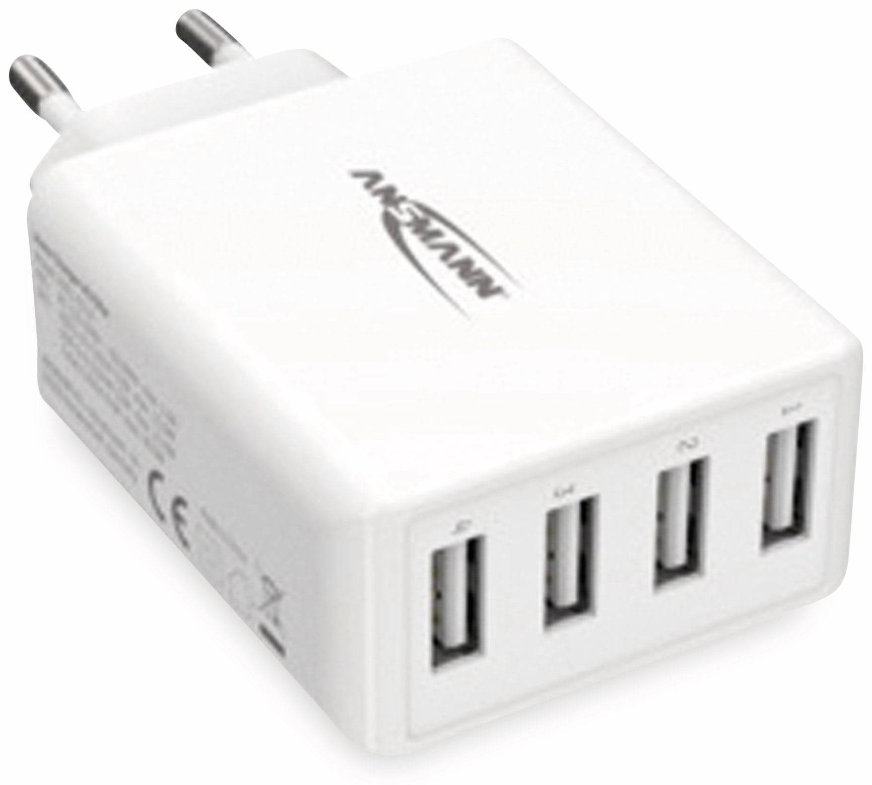 Ansmann HomeCharger HC430 USB Ladegerät 30W 4x USB-A Weiß Innenbereich