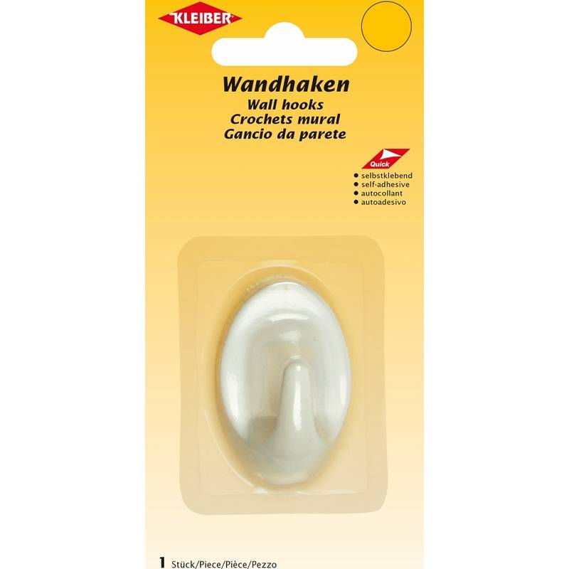 KLEIBER Wandhaken, Kunststoff, medium, weiß