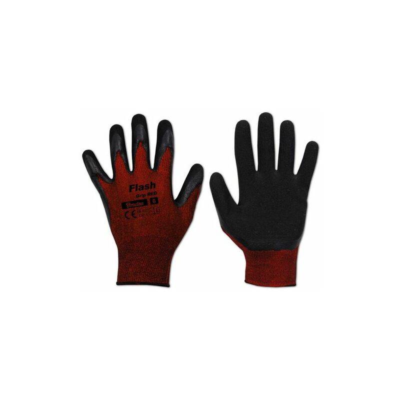 Bradas Arbeitshandschuh Flash Grip RED, schwarz/rot, S