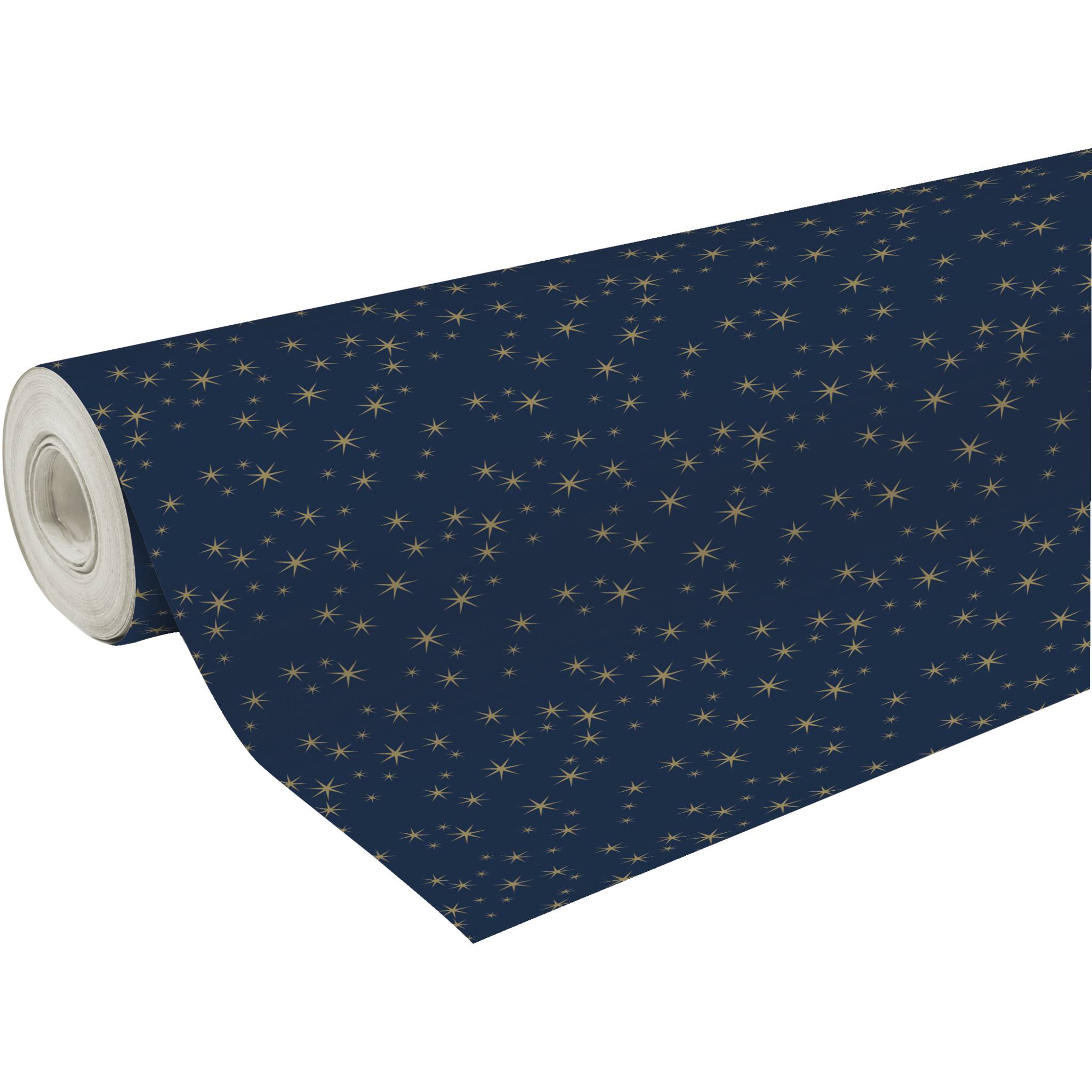 Clairefontaine Geschenkpapierrolle 50x0,70m goldene Sterne blauer 211928C