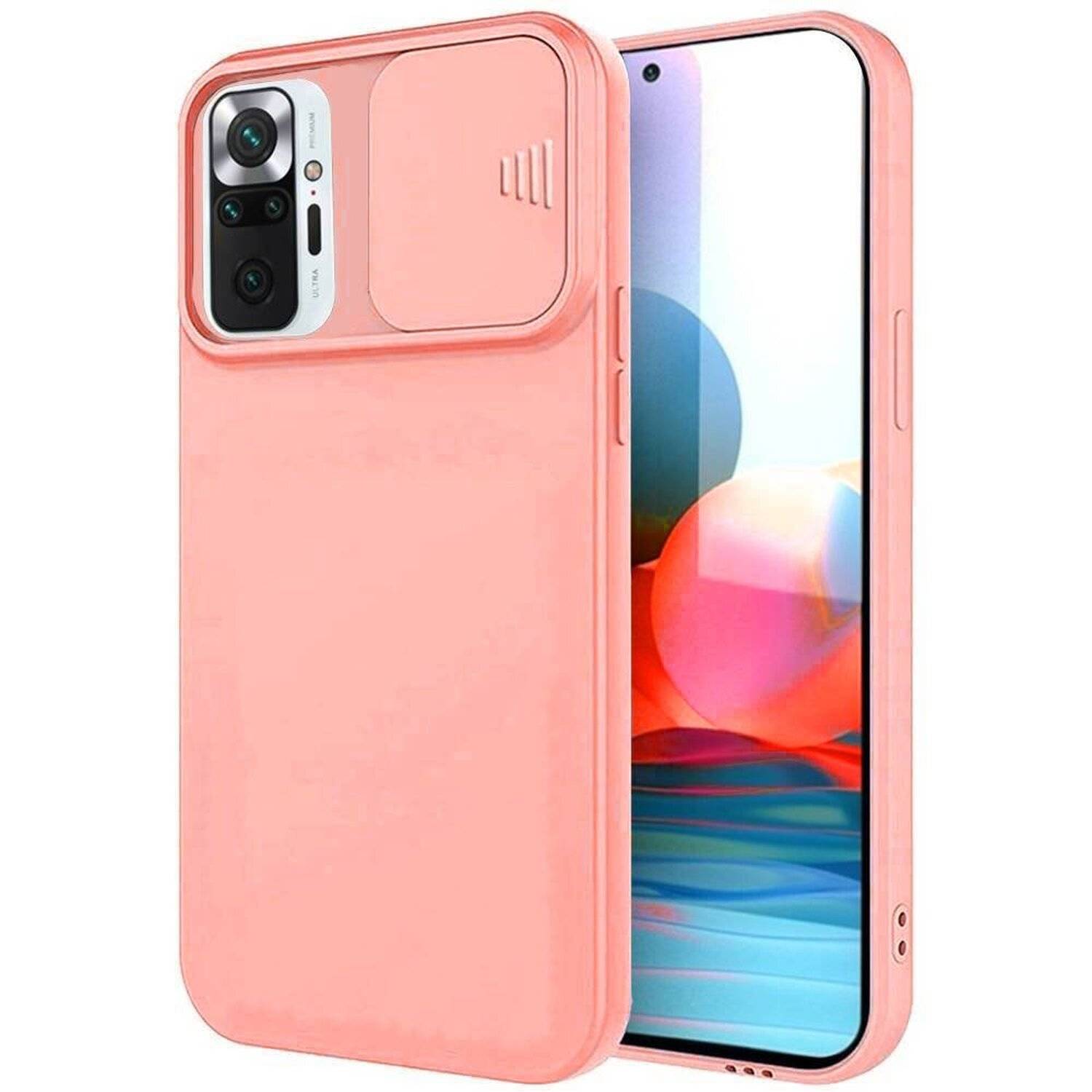 360 Grad Schutz CamShield Silikon Cover Case Slim Handyhülle mit Kameraschutz für Xiaomi Mi 11 Lite Pfirsich