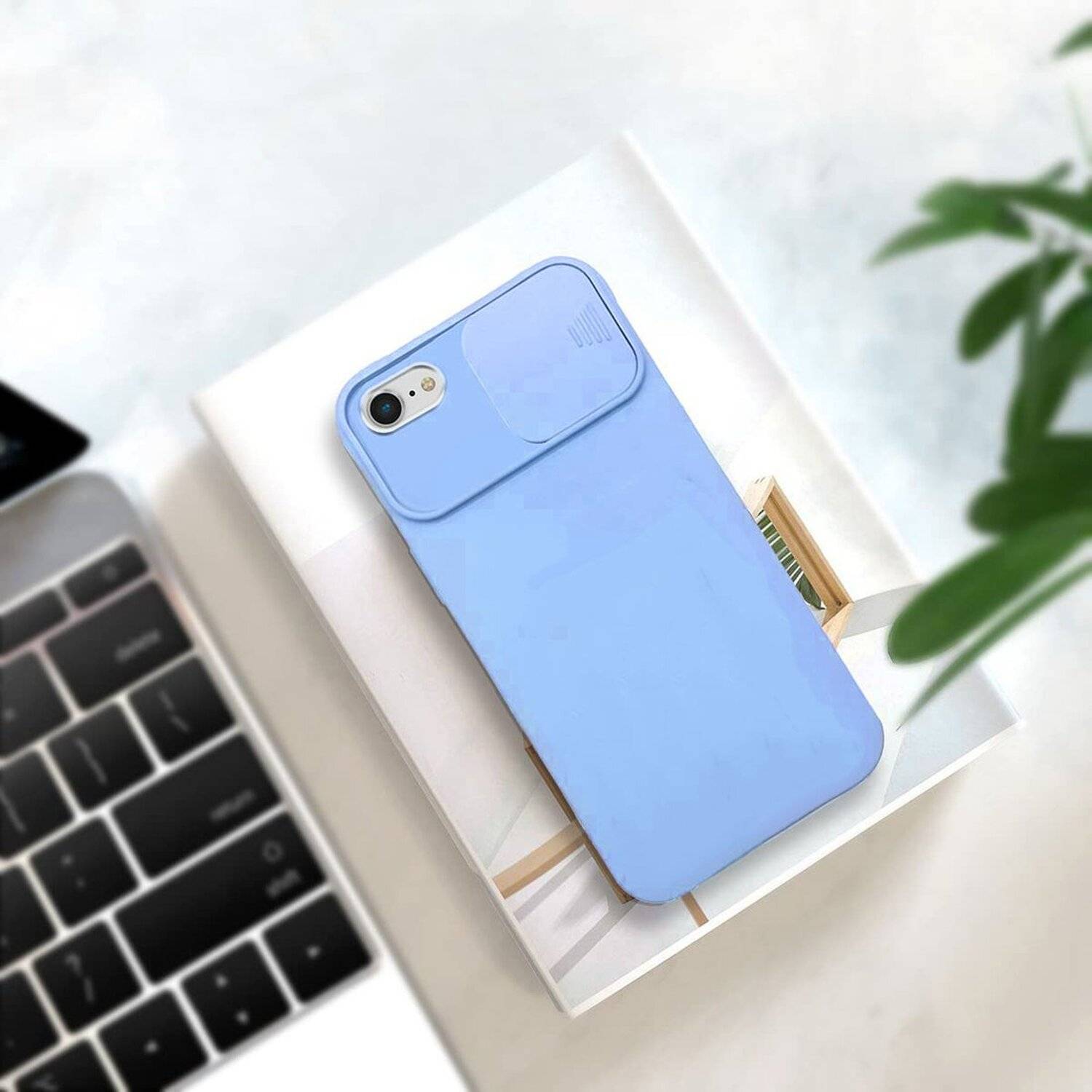 360 Grad Schutz CamShield Silikon Cover Case Slim Handyhülle mit Kameraschutz für Xiaomi Redmi Note 10 Hellblau