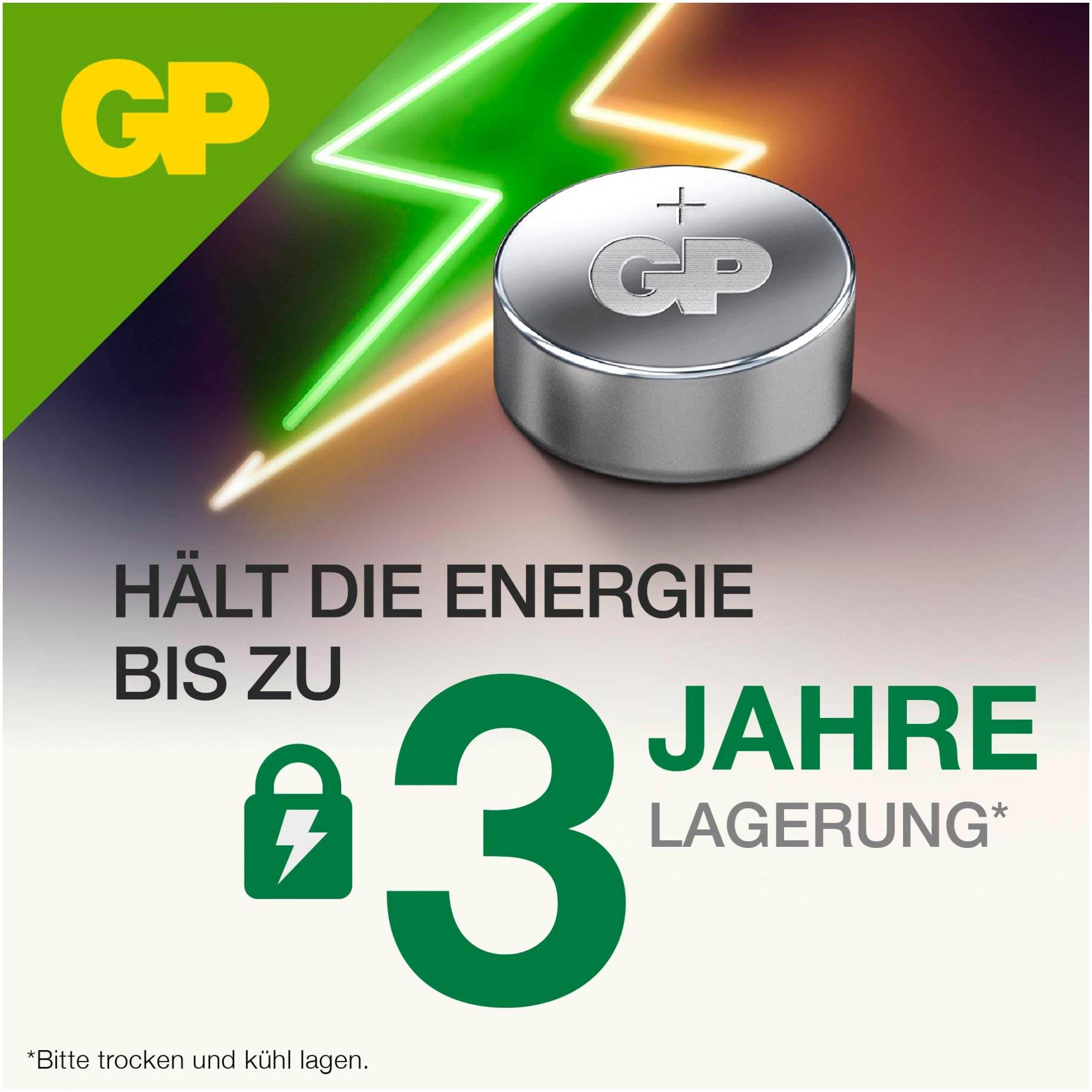 A76 (LR44) GP Alkaline Knopfzelle 1,5V 10 Stück