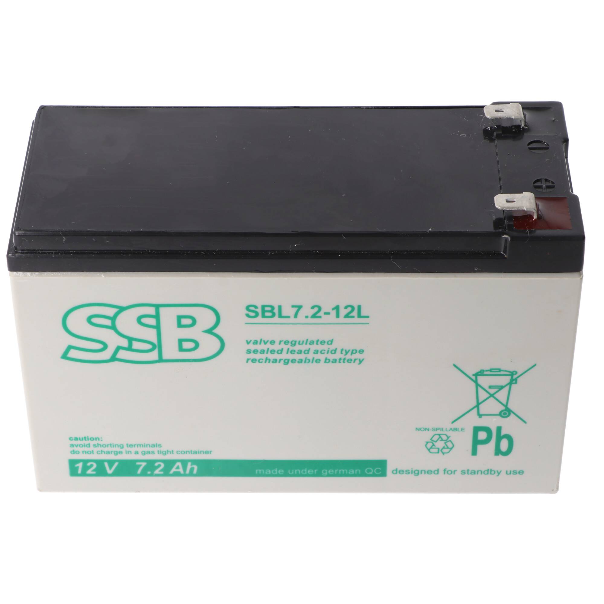 SSB SBL7.2-12L 12V 7,2Ah 6,3mm Faston Bleiakku AGM Blei Gel Akku