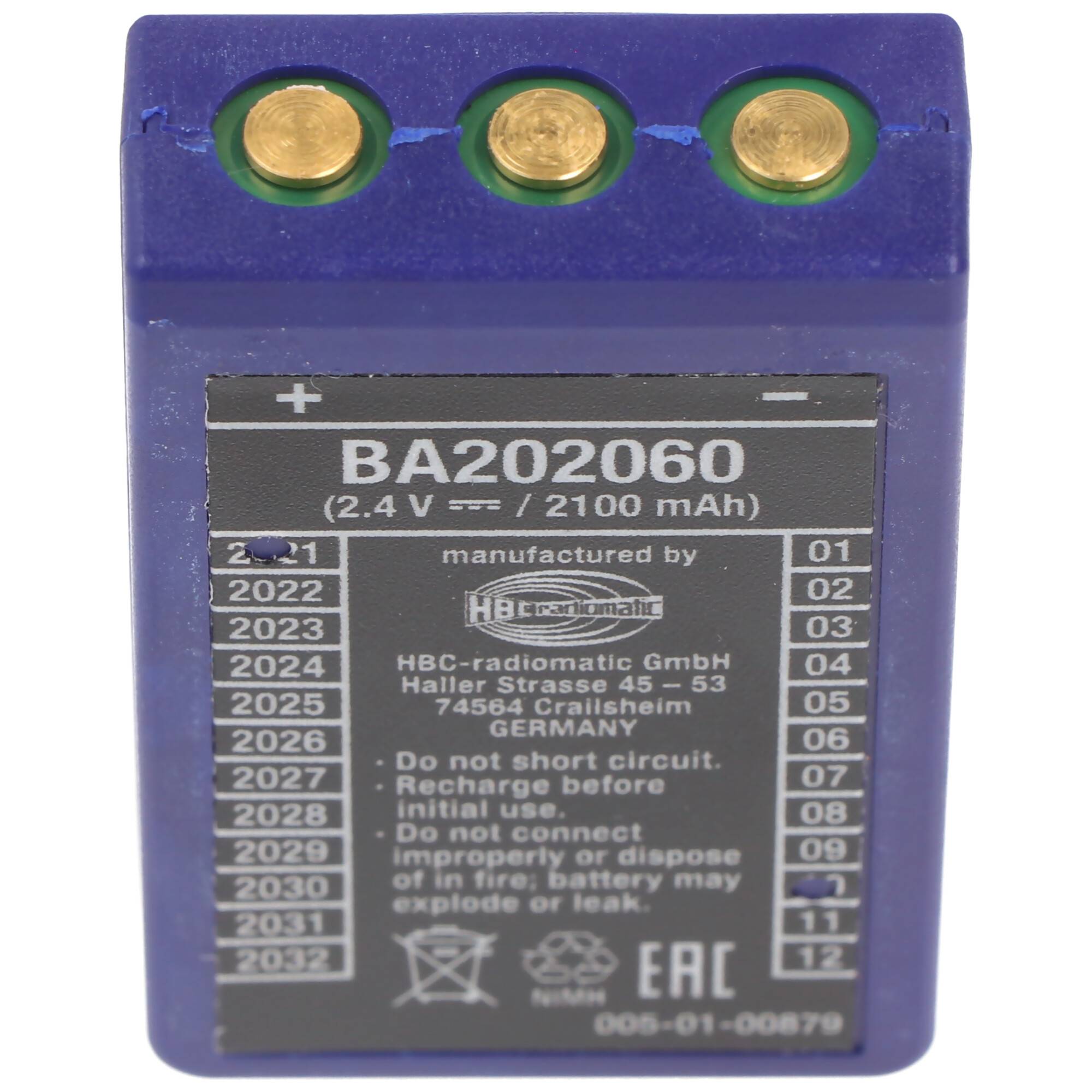 Original-Kranakku NiMH 2,4V 2100mAh Originalakku HBC BA202060