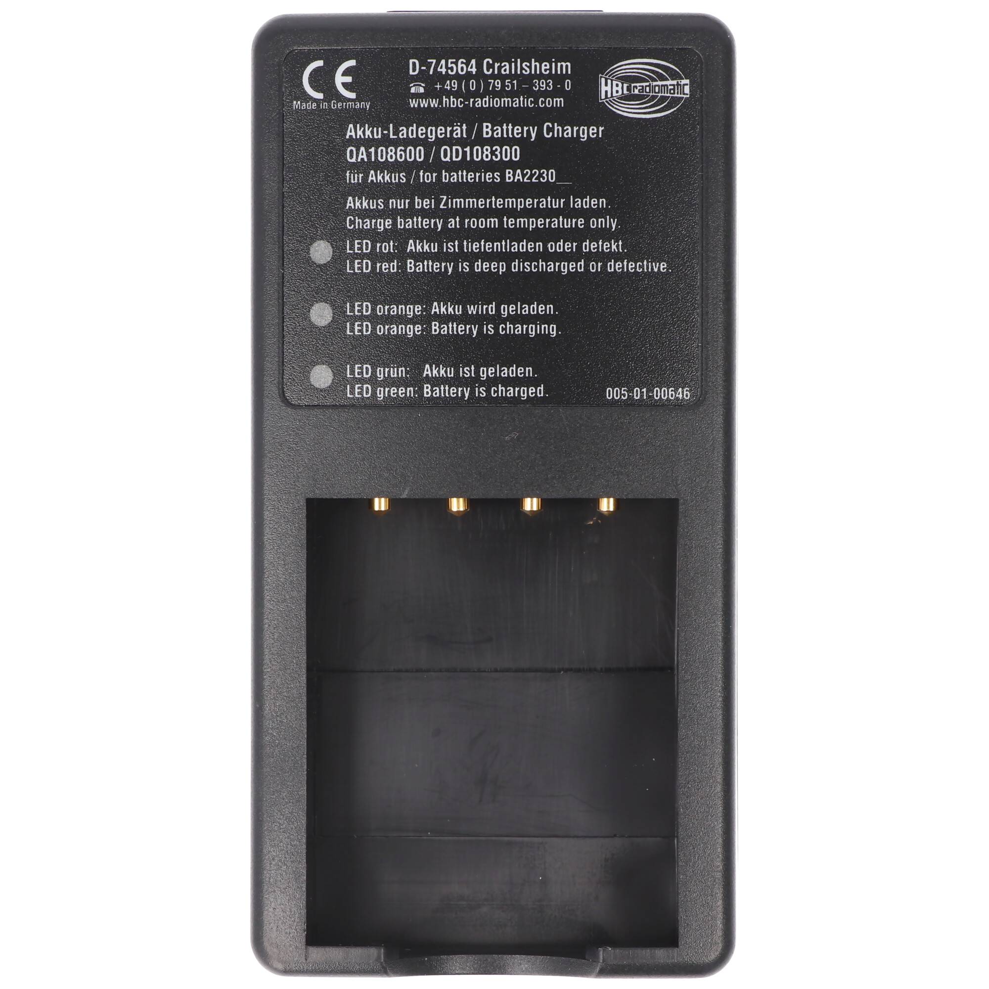 Original-Ladegerät HBC QA108600 passend für HBC BA223000
