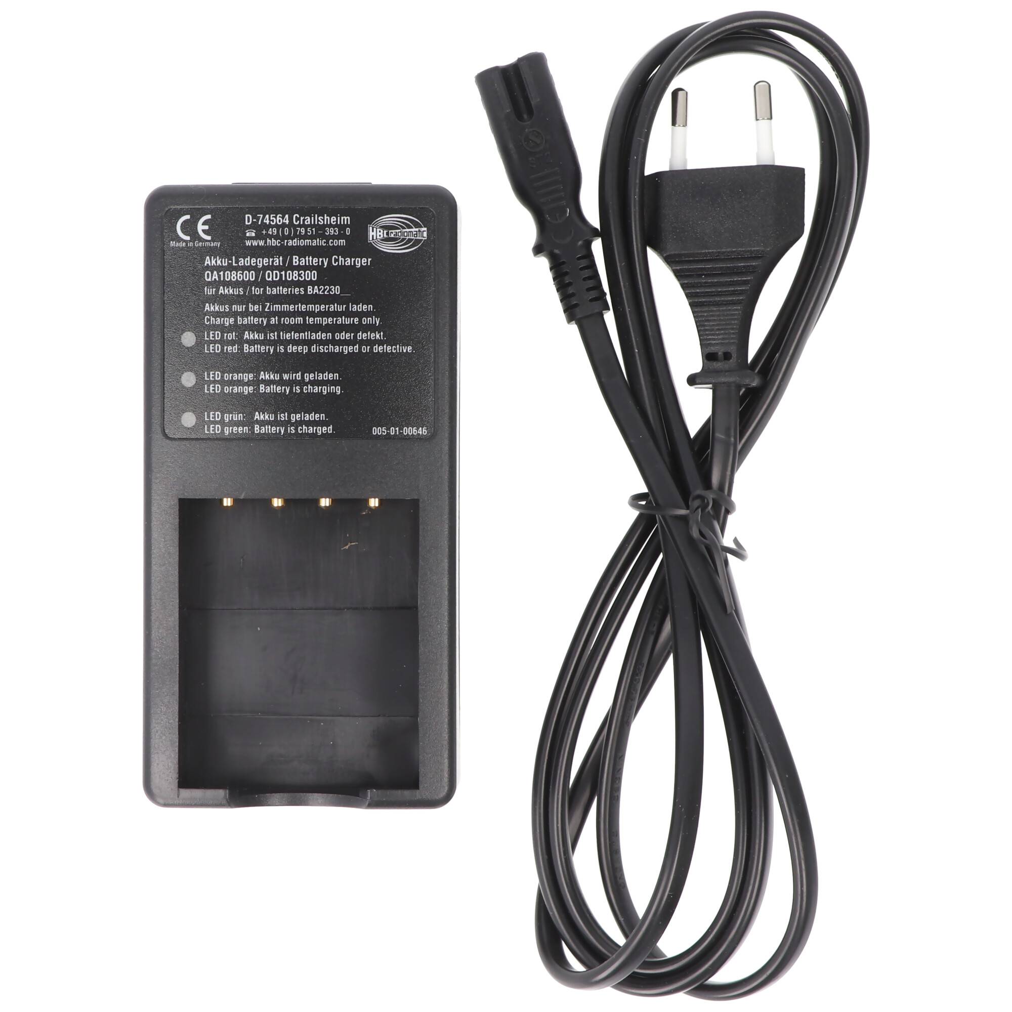 Original-Ladegerät HBC QA108600 passend für HBC BA223000