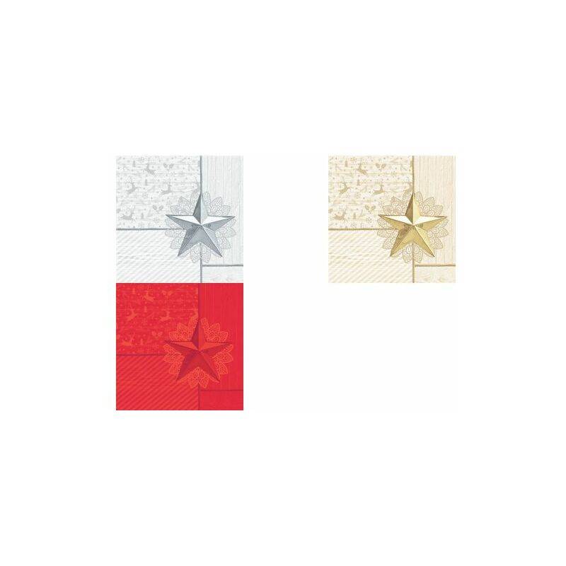 PAPSTAR Weihnachts-Motivservietten "Rising Star", rot