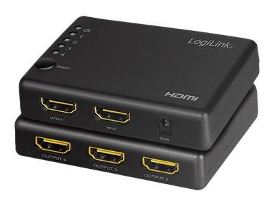 LogiLink - Video-/Audio-Splitter - 4 x HDMI