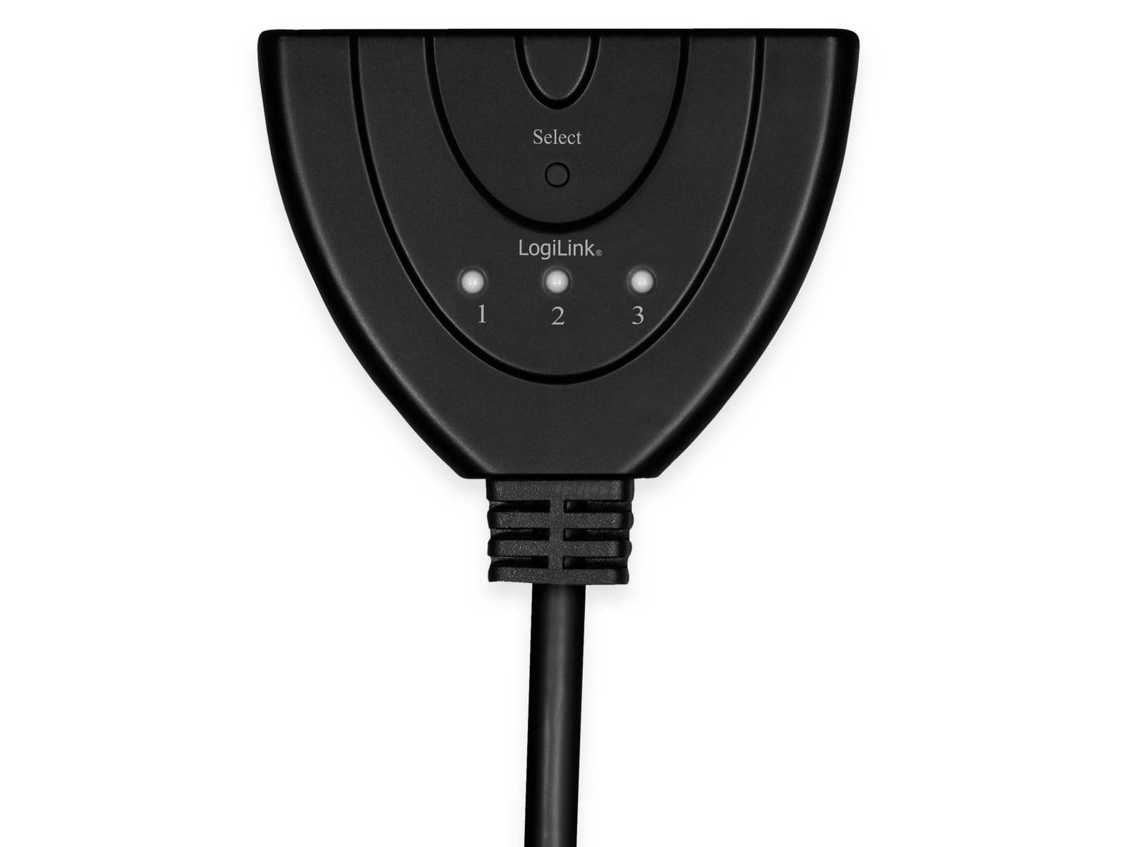 LOGILINK HDMI-Switch HD0040, 1x3/3x1-Port, 4K/30 Hz
