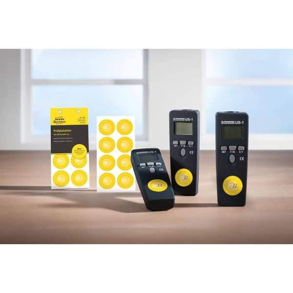 Prüfplaketten Jahreszahl 20__ Vinyl 30mm 10 Bogen/80 Etiketten gelb