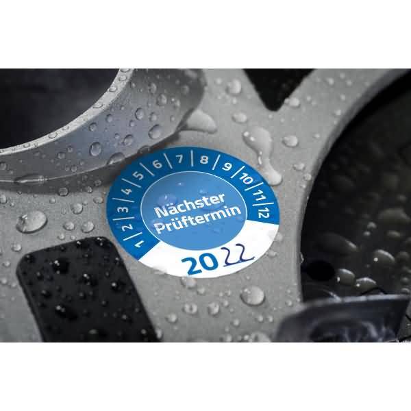 Prüfplaketten 'Nächster Prüftermin' 20__ Vinyl 30mm 10 Bogen/80 Etiketten blau