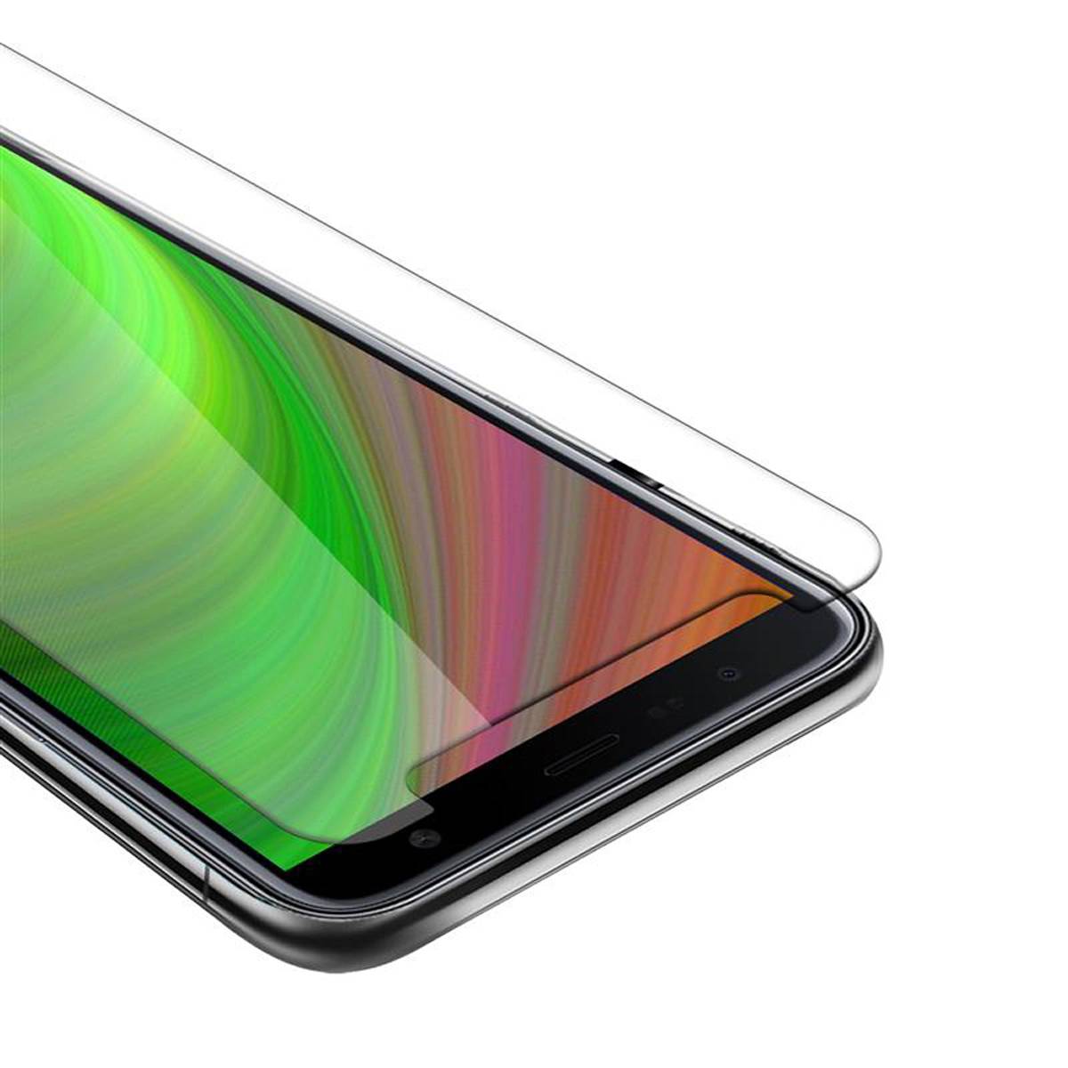 Cadorabo Folie für Samsung Galaxy J6 PLUS in KRISTALL KLAR - Gehärtetes Display-Schutzglas (RETAIL PACKAGING)