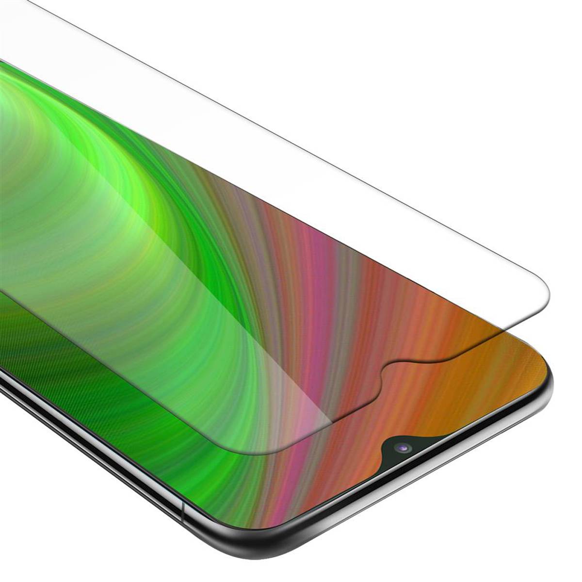 Cadorabo Folie für Samsung Galaxy M20 in KRISTALL KLAR - Gehärtetes Display-Schutzglas (RETAIL PACKAGING)