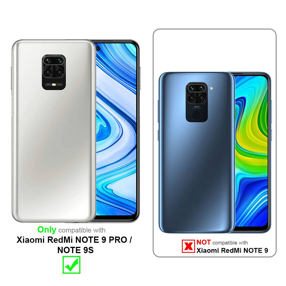 Cadorabo Panzerfolie für Xiaomi Redmi Note 9 Pro / Note 9s Schutzfolie in Schwarz Vollbild Folie Tempered Display