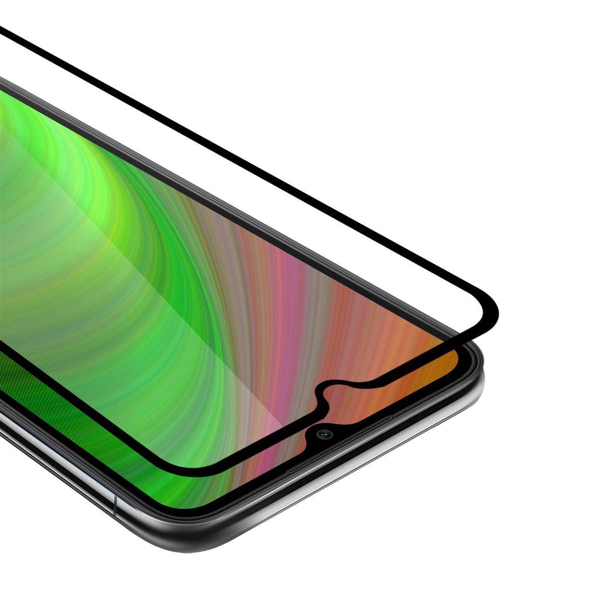 Cadorabo Panzerfolie für Xiaomi Redmi 9C Schutzfolie in Schwarz Vollbild Folie Tempered Display Schutzglas