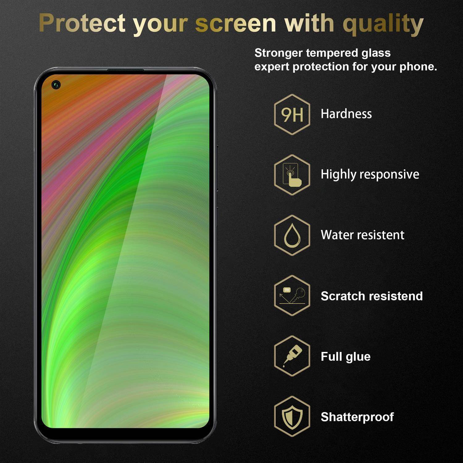 Cadorabo Panzerfolie für Xiaomi Mi 10T / 10T Pro Schutzfolie in Schwarz Vollbild Folie Tempered Display Schutzglas