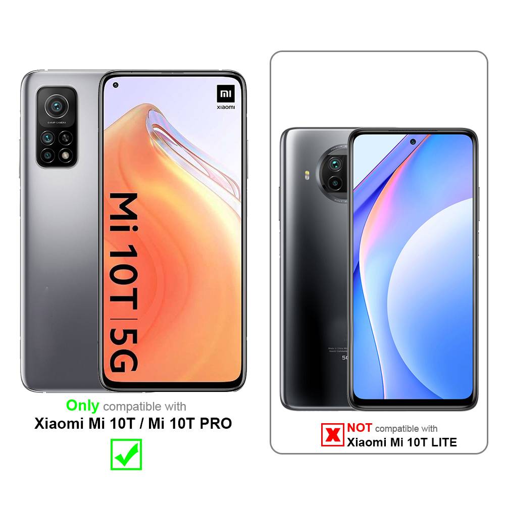 Cadorabo Panzerfolie für Xiaomi Mi 10T / 10T Pro Schutzfolie in Schwarz Vollbild Folie Tempered Display Schutzglas